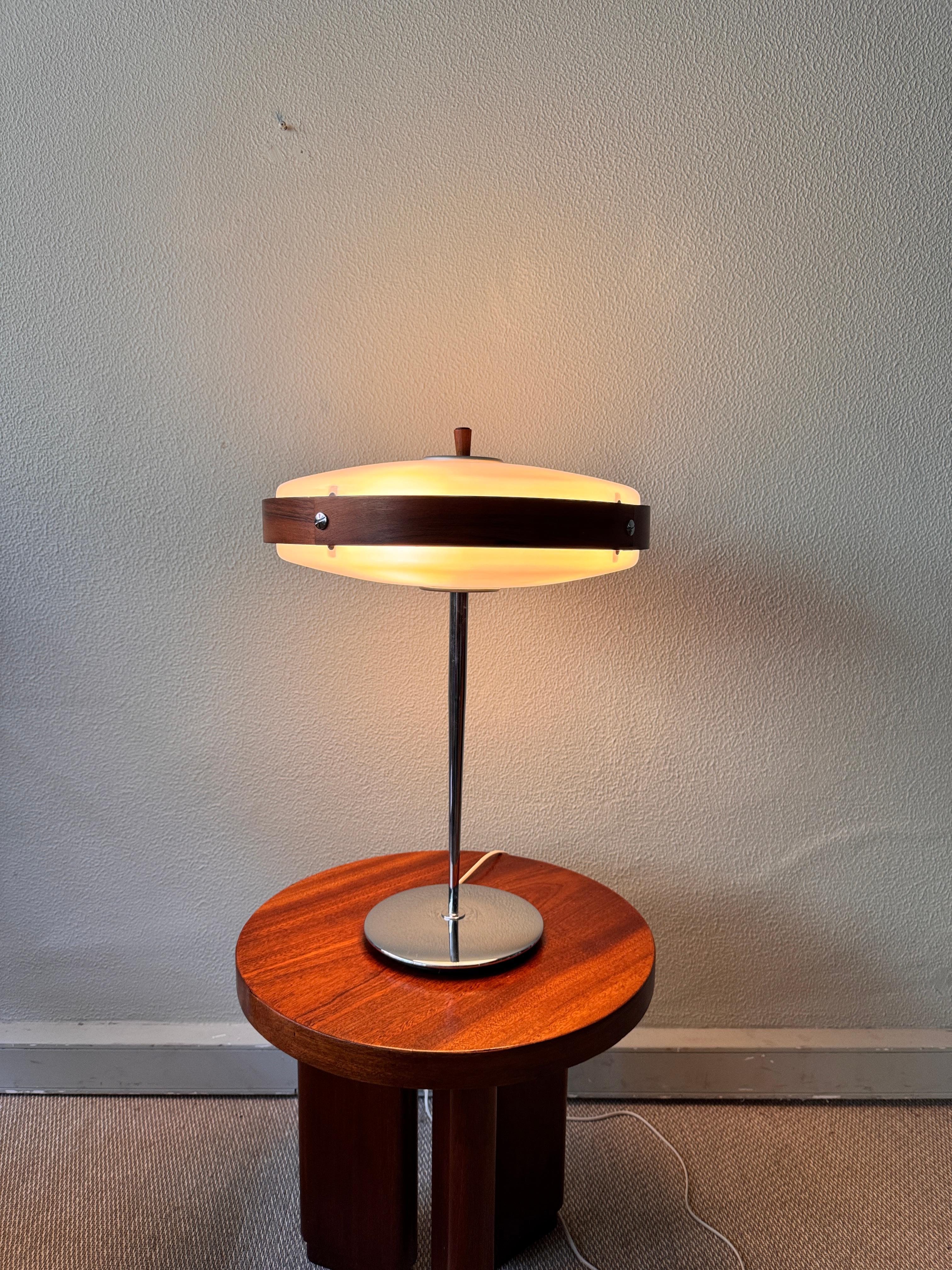 Mid-Century Wood, Chrome, and Acrylic 