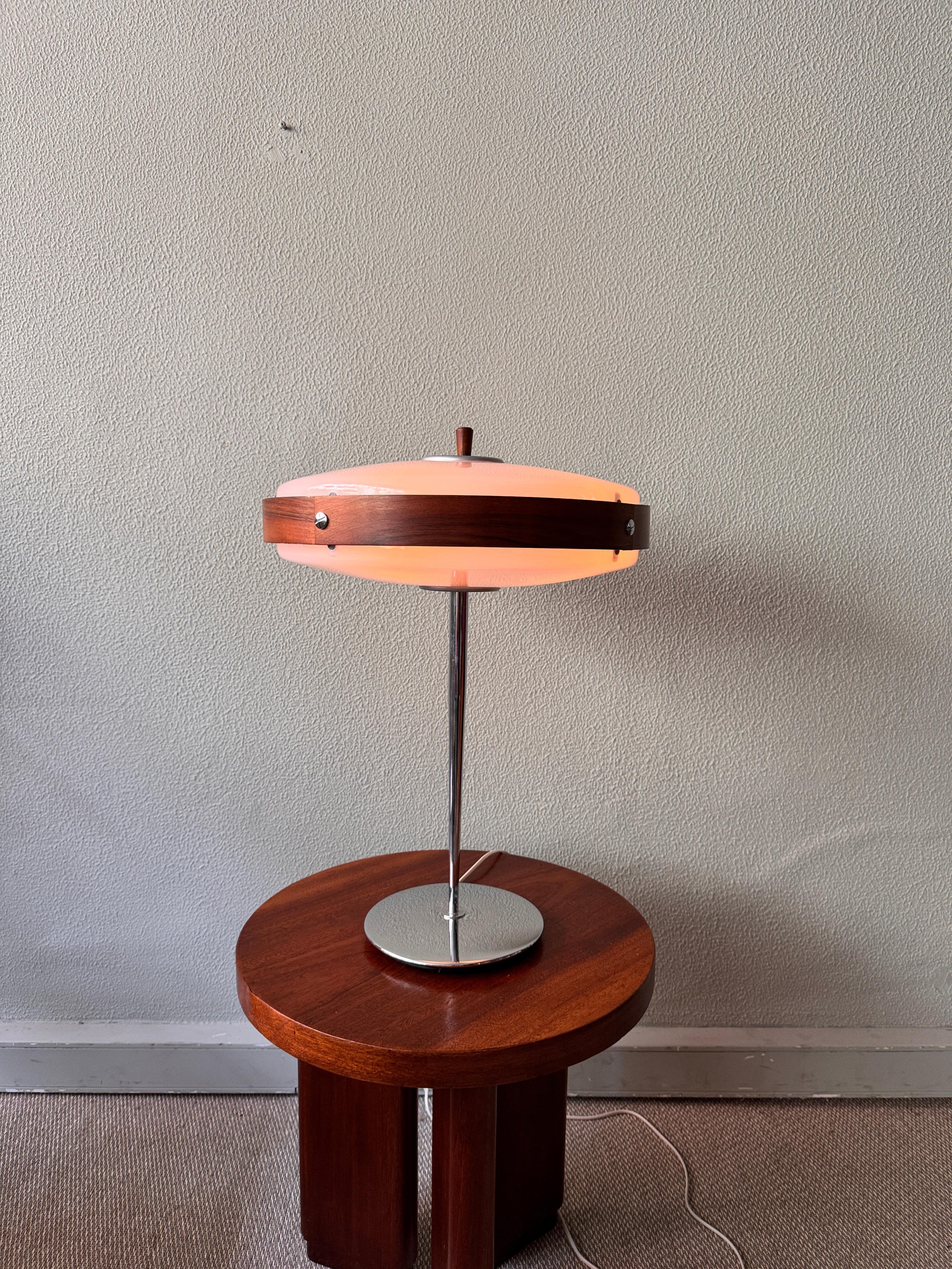 Mid-Century Wood, Chrome, and Acrylic 