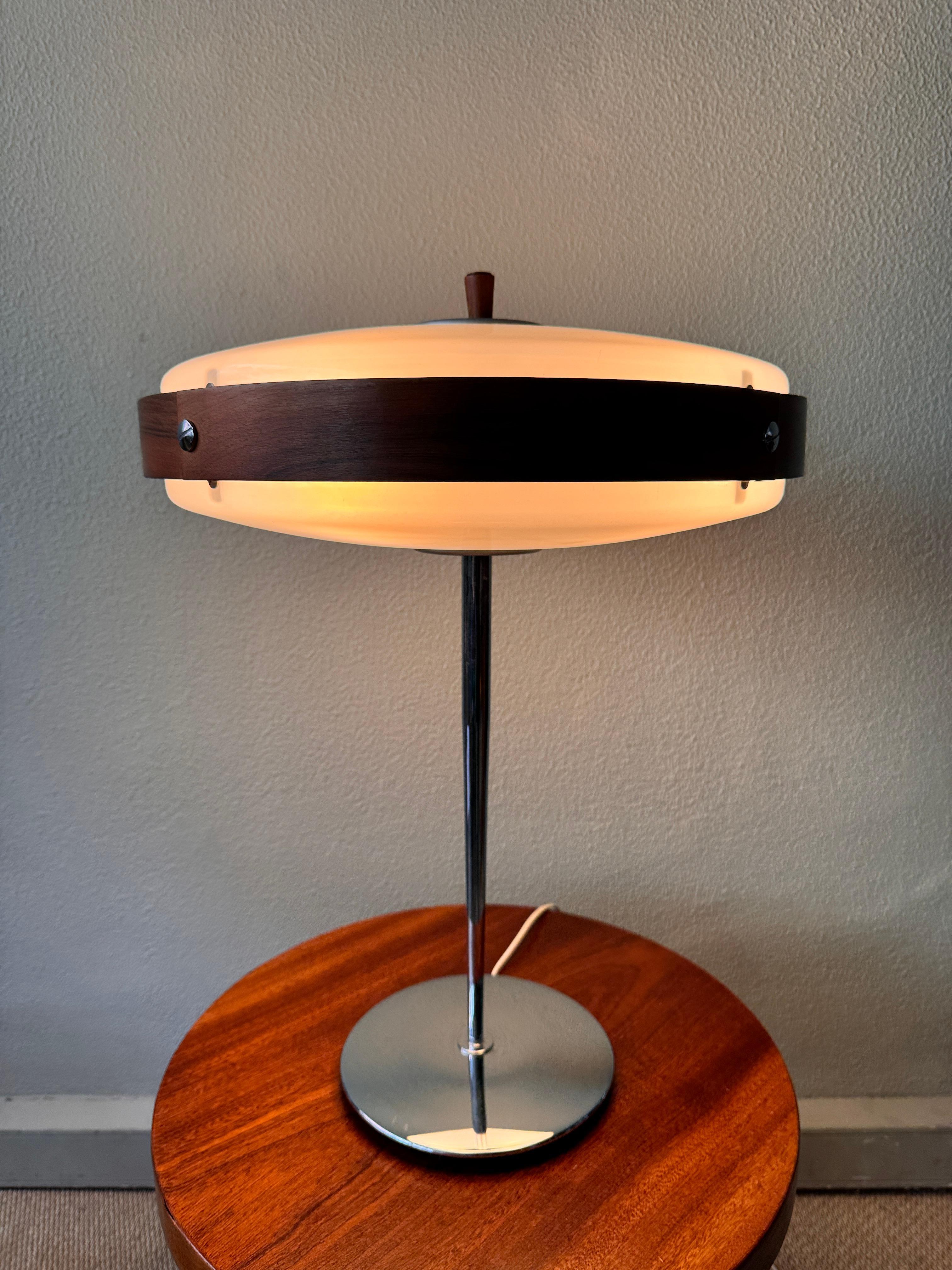 Mid-Century Modern Mid-Century Wood, Chrome, and Acrylic 