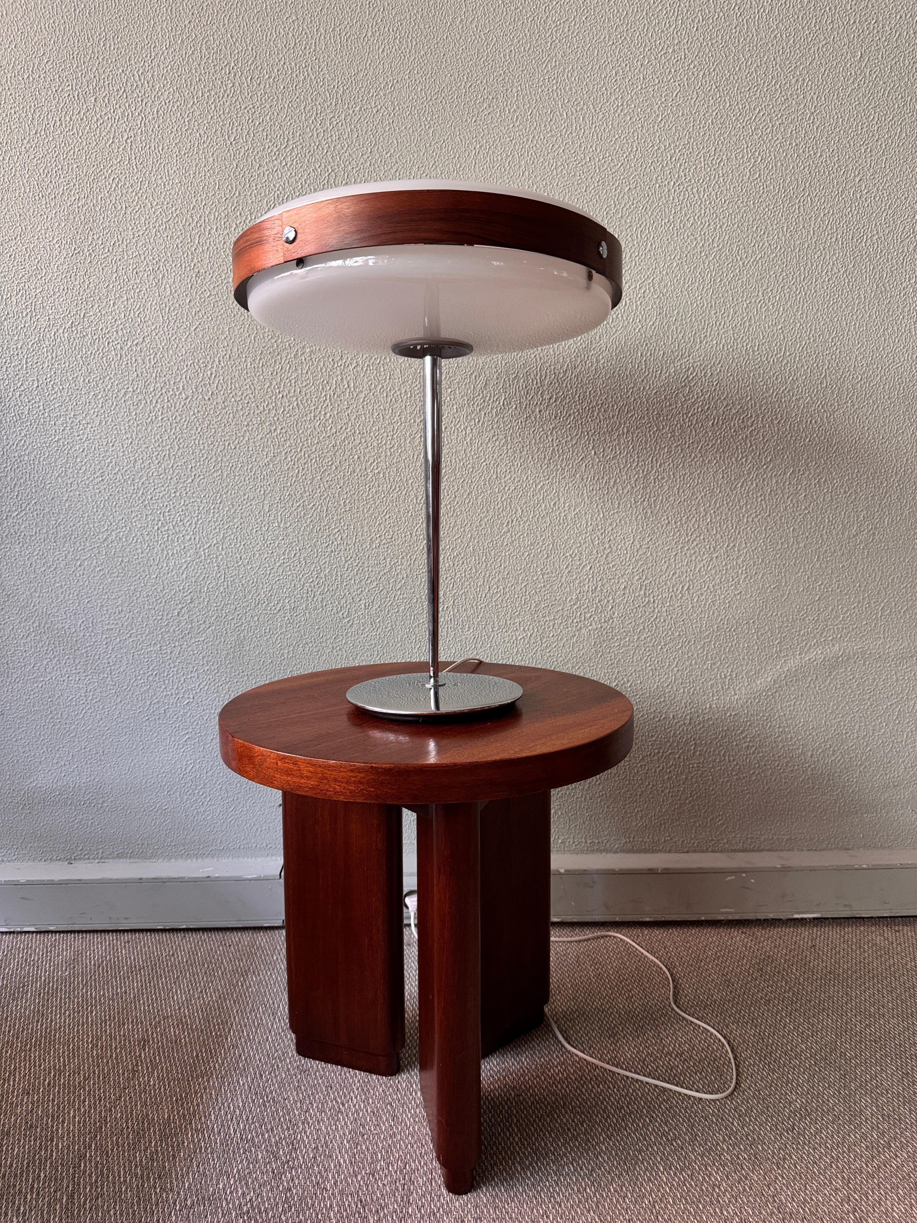 Mid-20th Century Mid-Century Wood, Chrome, and Acrylic 