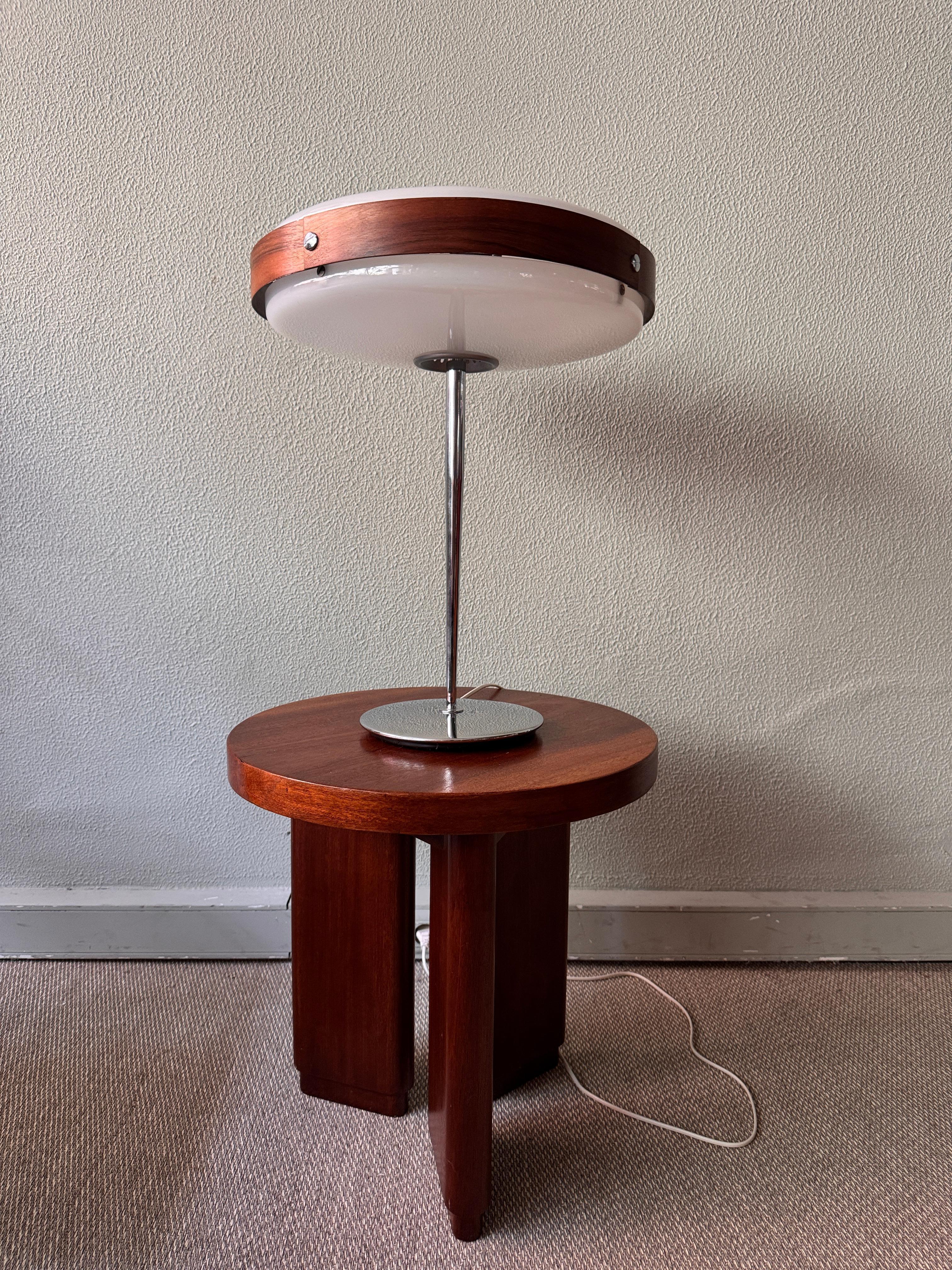 Mid-Century Wood, Chrome, and Acrylic 