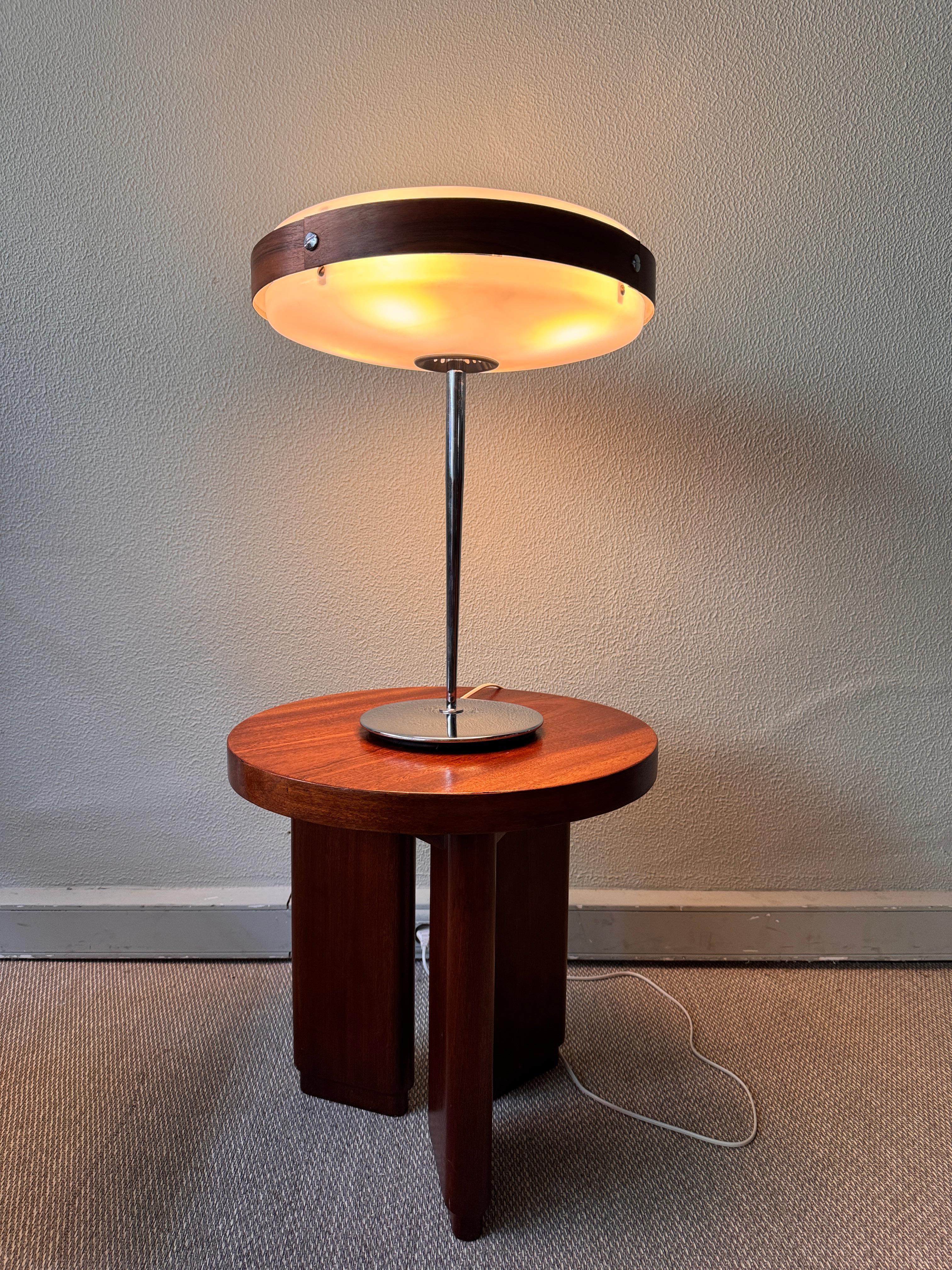 Mid-Century Wood, Chrome, and Acrylic 