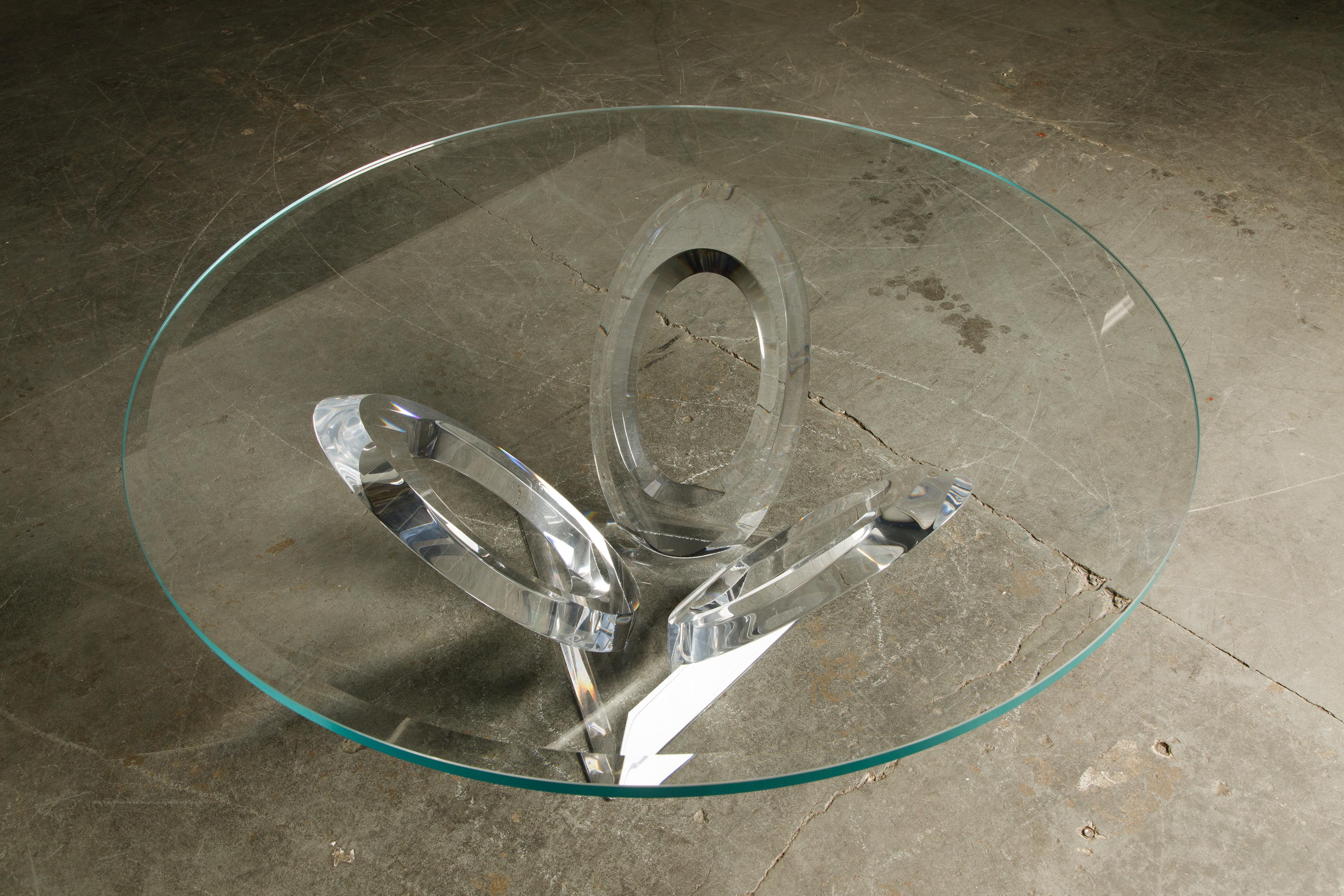 'Eclipse of Time' Lucite Coffee Table by Mikhail Loznikov, 1990, Signed 2