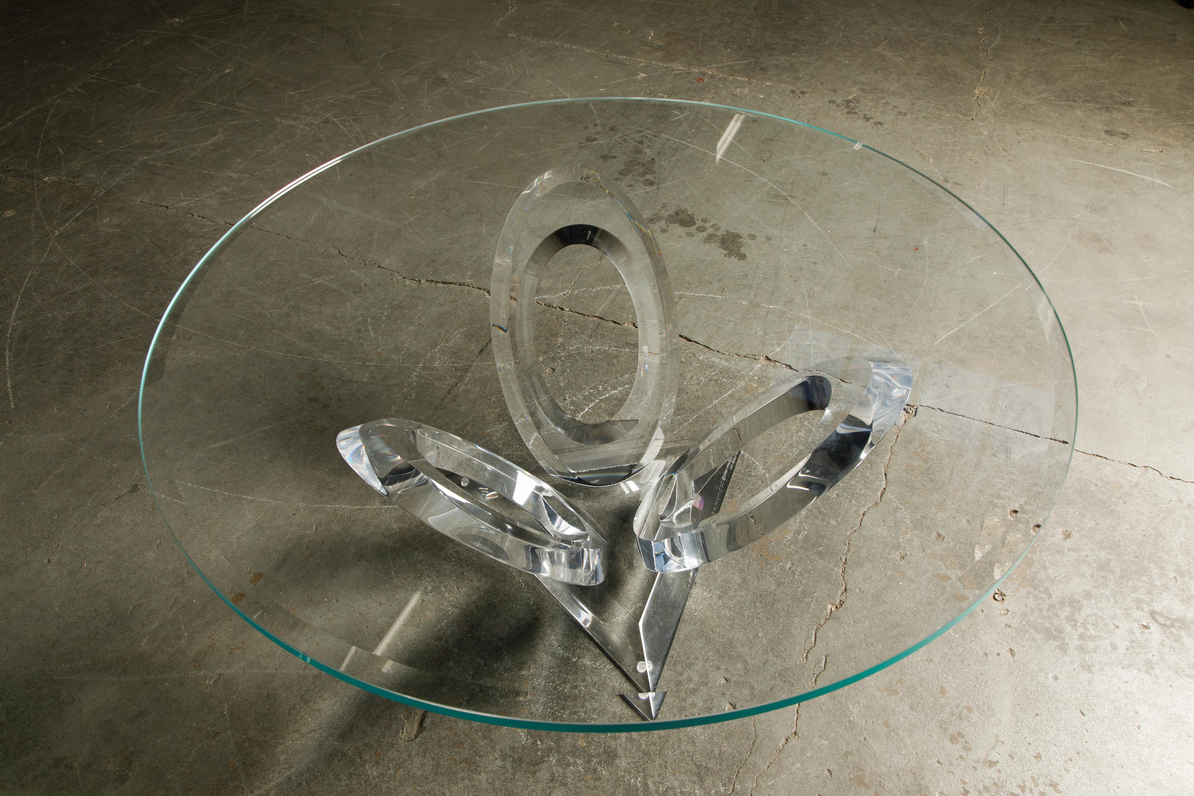 'Eclipse of Time' Lucite Coffee Table by Mikhail Loznikov, 1990, Signed 3