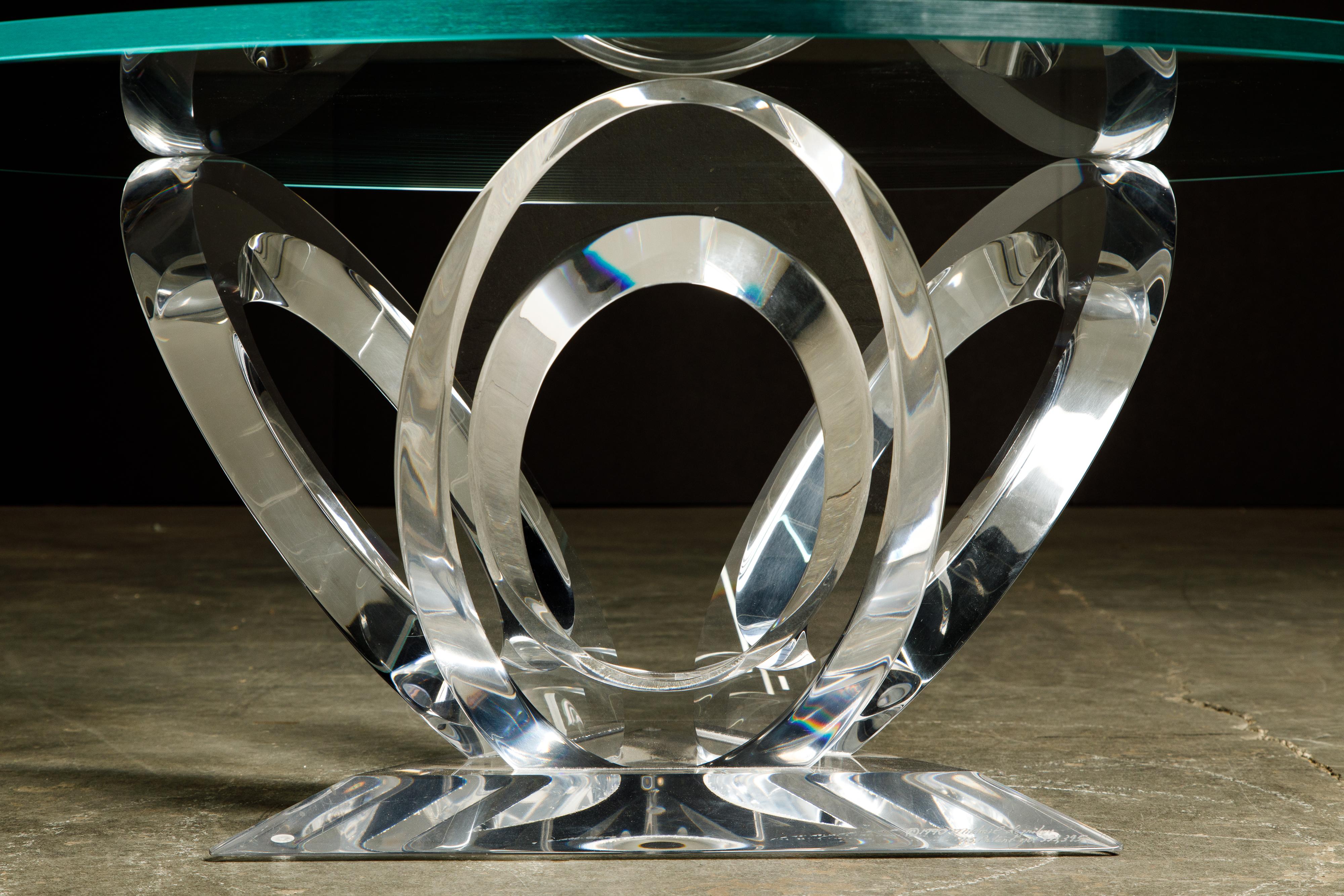 'Eclipse of Time' Lucite Coffee Table by Mikhail Loznikov, 1990, Signed 4