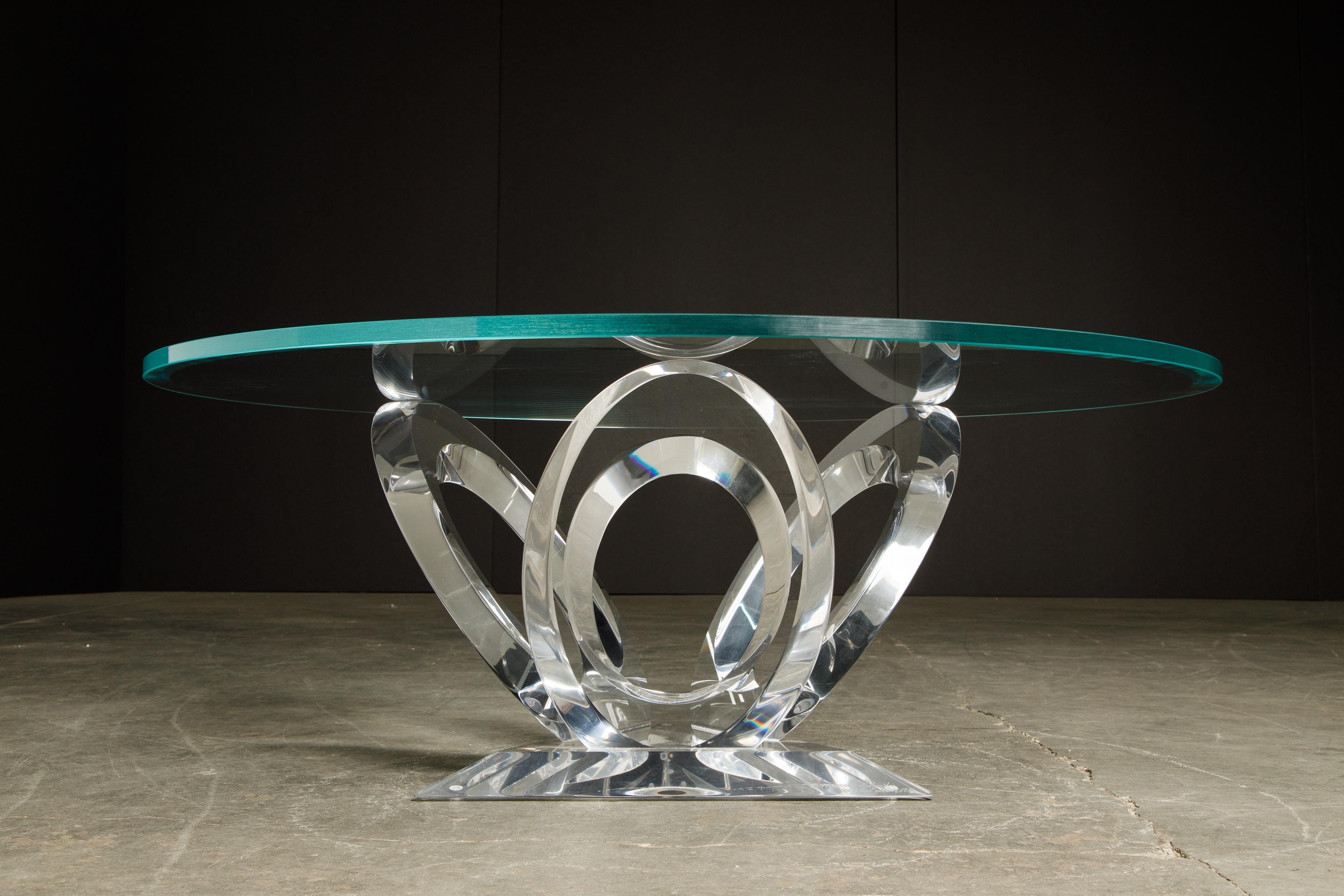 'Eclipse of Time' Lucite Coffee Table by Mikhail Loznikov, 1990, Signed 5