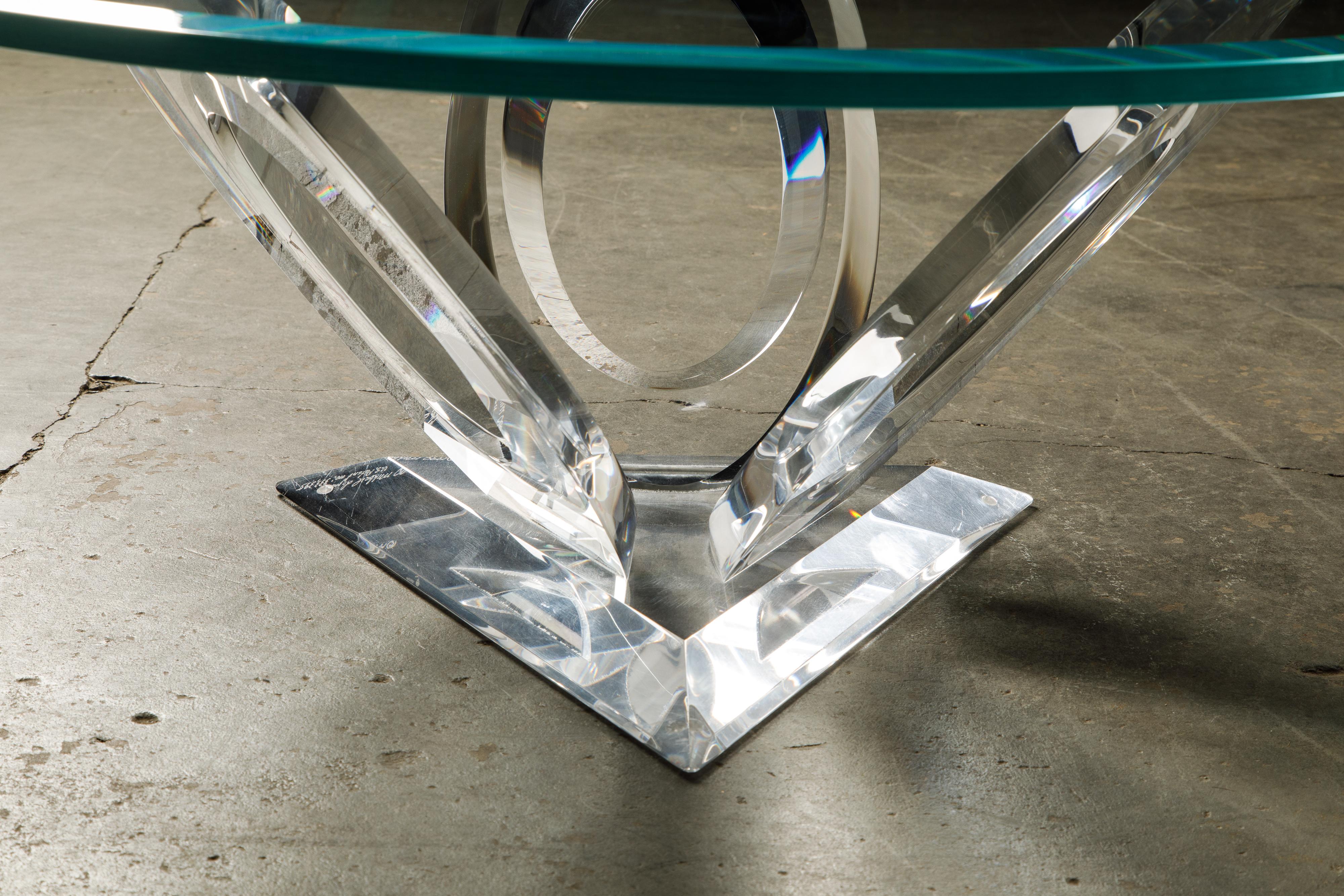 'Eclipse of Time' Lucite Coffee Table by Mikhail Loznikov, 1990, Signed 6
