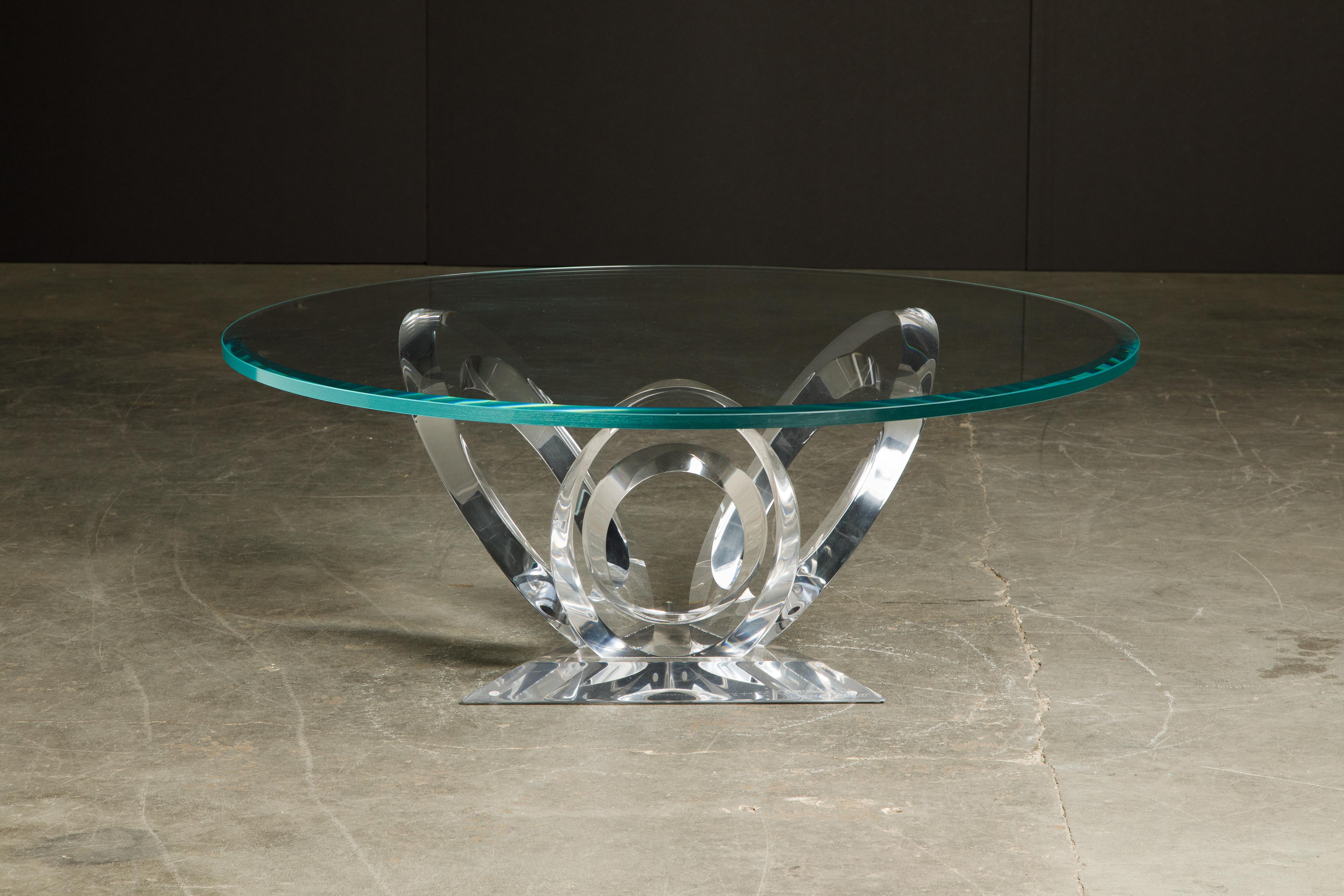 Modern 'Eclipse of Time' Lucite Coffee Table by Mikhail Loznikov, 1990, Signed
