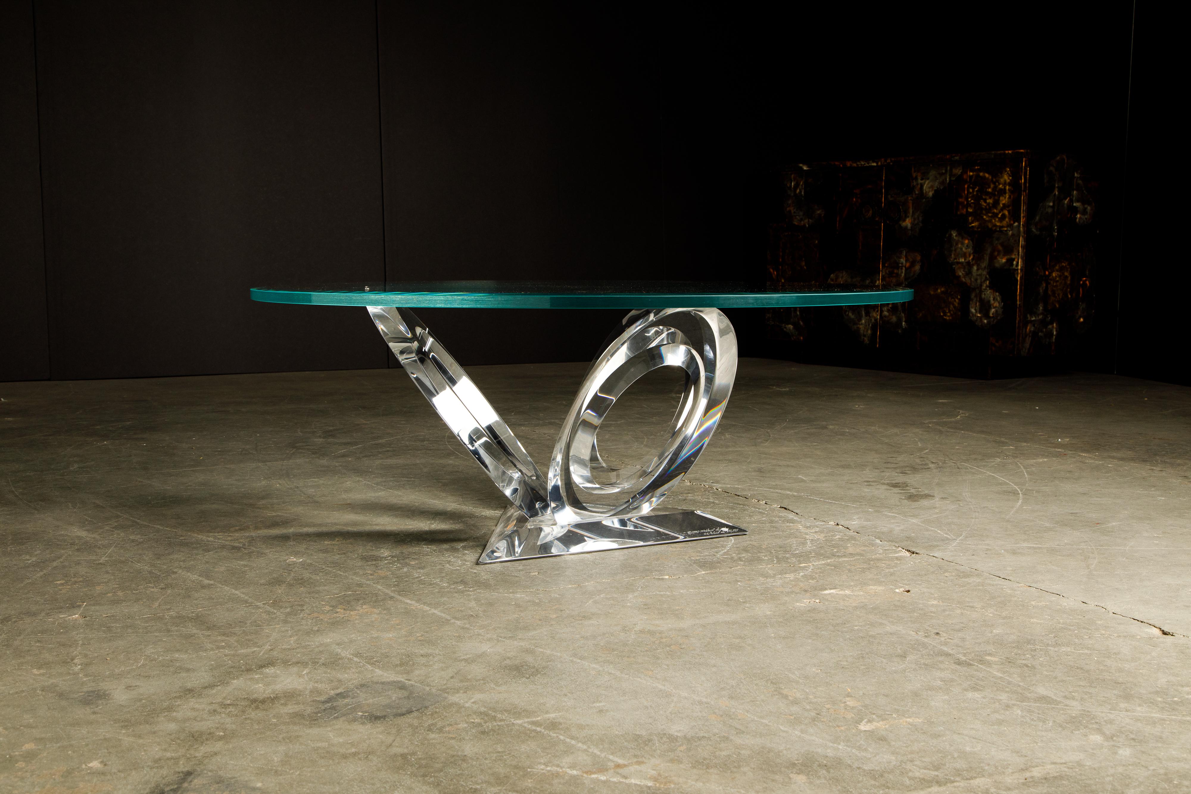 American 'Eclipse of Time' Lucite Coffee Table by Mikhail Loznikov, 1990, Signed