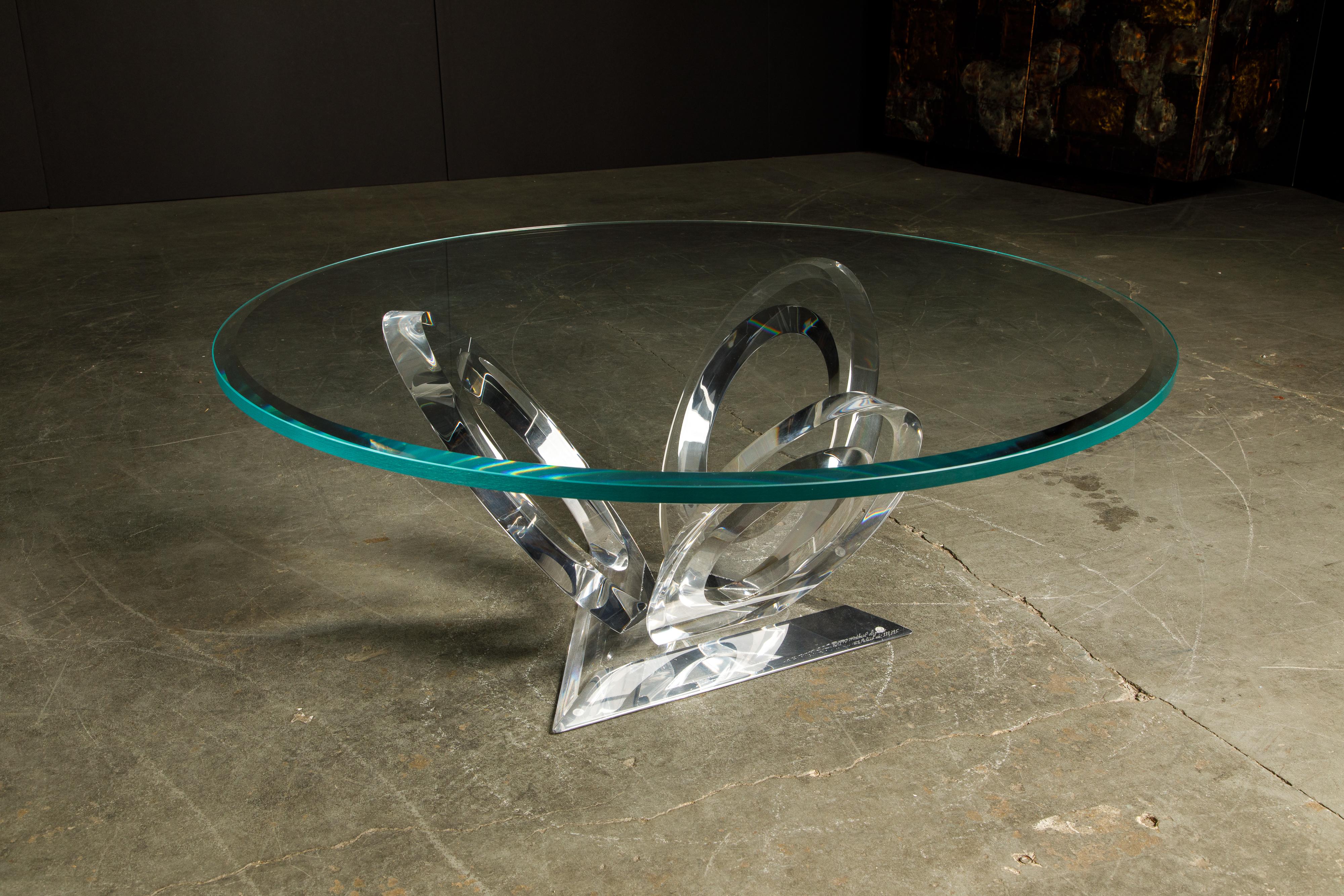 Late 20th Century 'Eclipse of Time' Lucite Coffee Table by Mikhail Loznikov, 1990, Signed