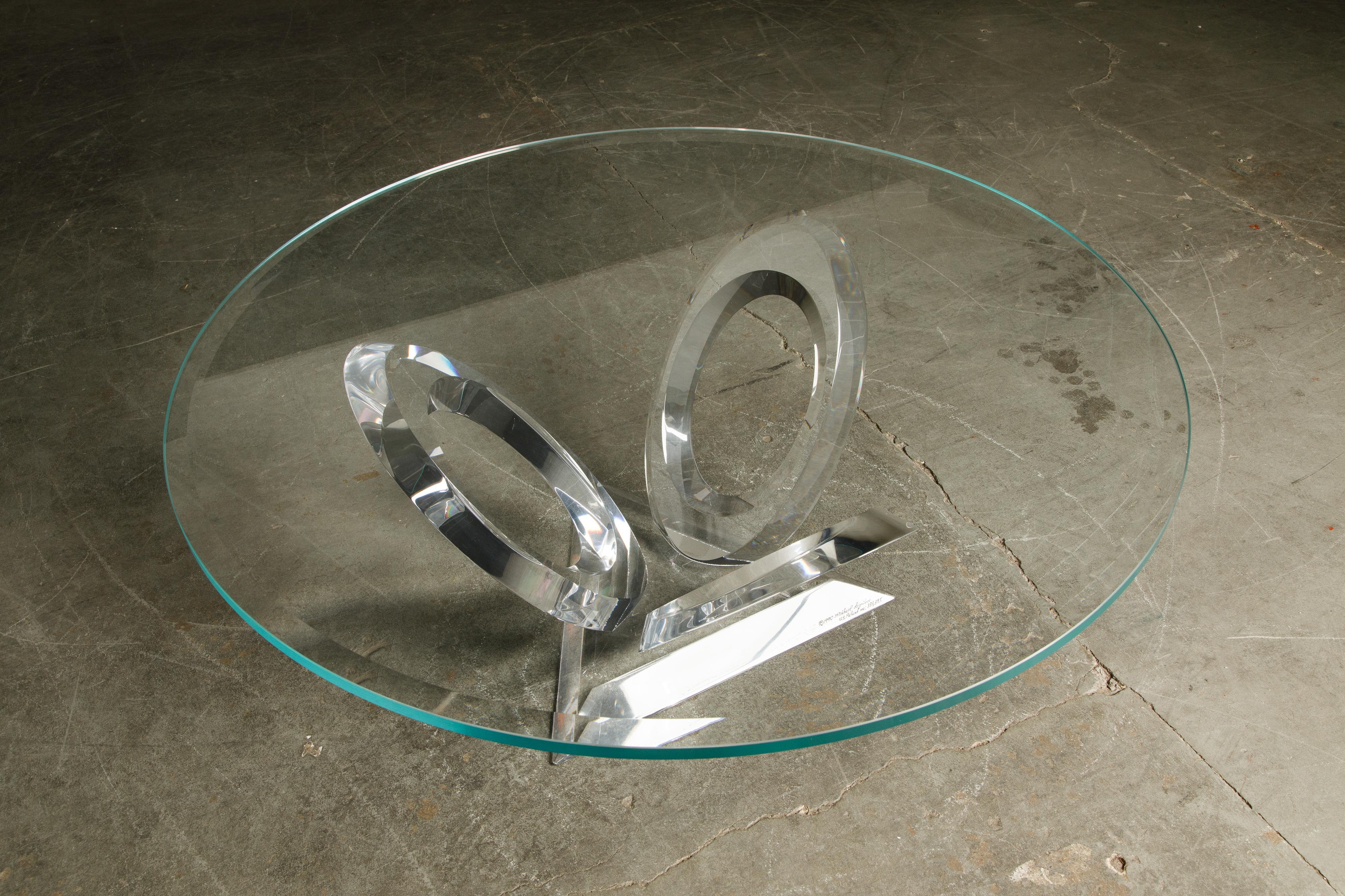 'Eclipse of Time' Lucite Coffee Table by Mikhail Loznikov, 1990, Signed 1