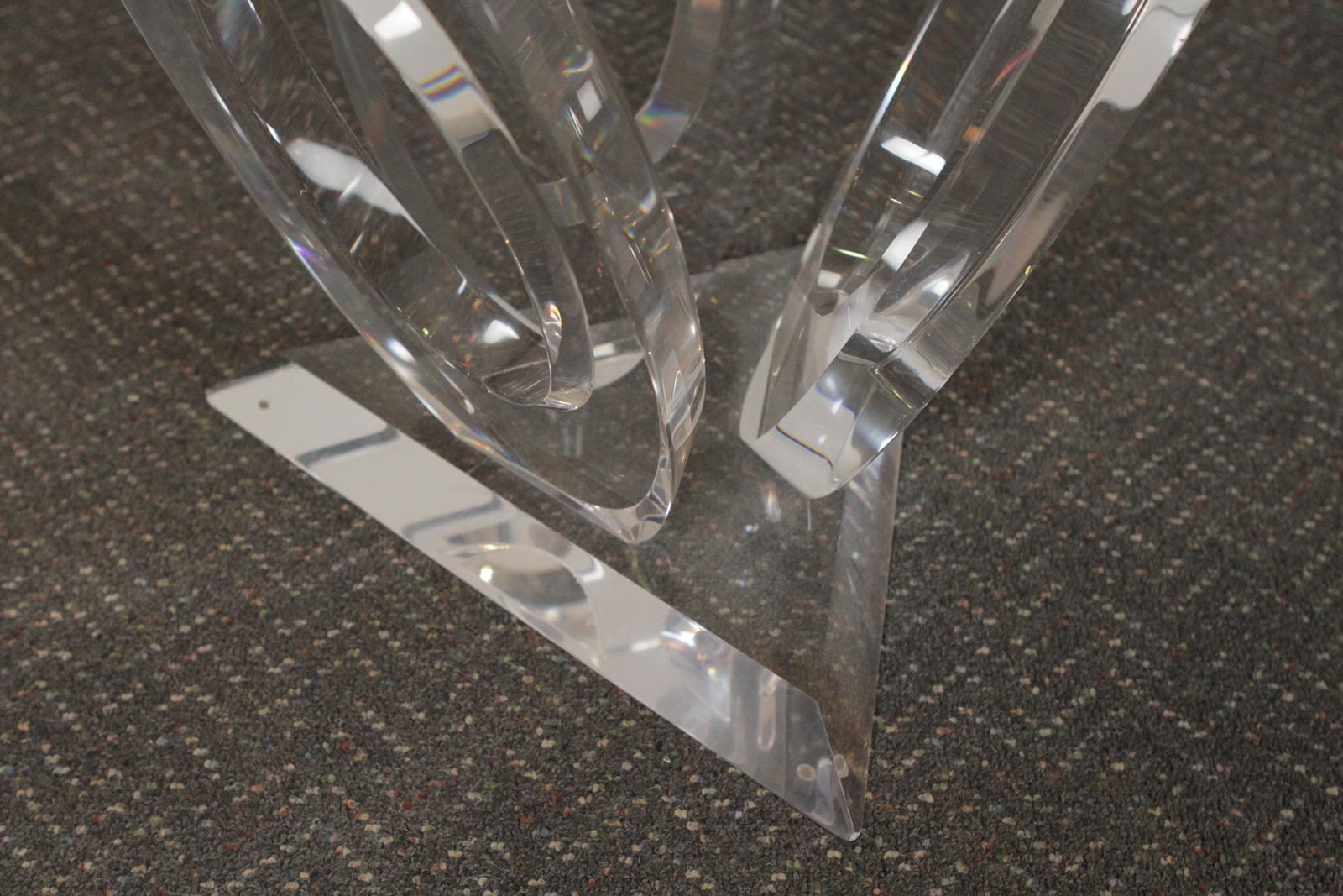 Late 20th Century “Eclipse of Time” Table, USA 1990 Acrylic, Glass Signed at Base “Mikhail Lozniko