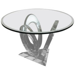 “Eclipse of Time” Table, USA 1990 Acrylic, Glass Signed at Base “Mikhail Lozniko