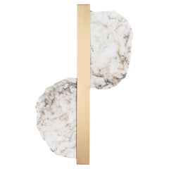 Eclipse Satin brass and Alabaster Wall Sconce by Matlight Milano