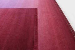 Eclipse Sedna, Rug and Wall Tapestry Nepal Highland Wool and Cotton Berry Red