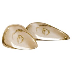 Eclipse Set Sculptural Polished Brass Pebble Art Sculptures