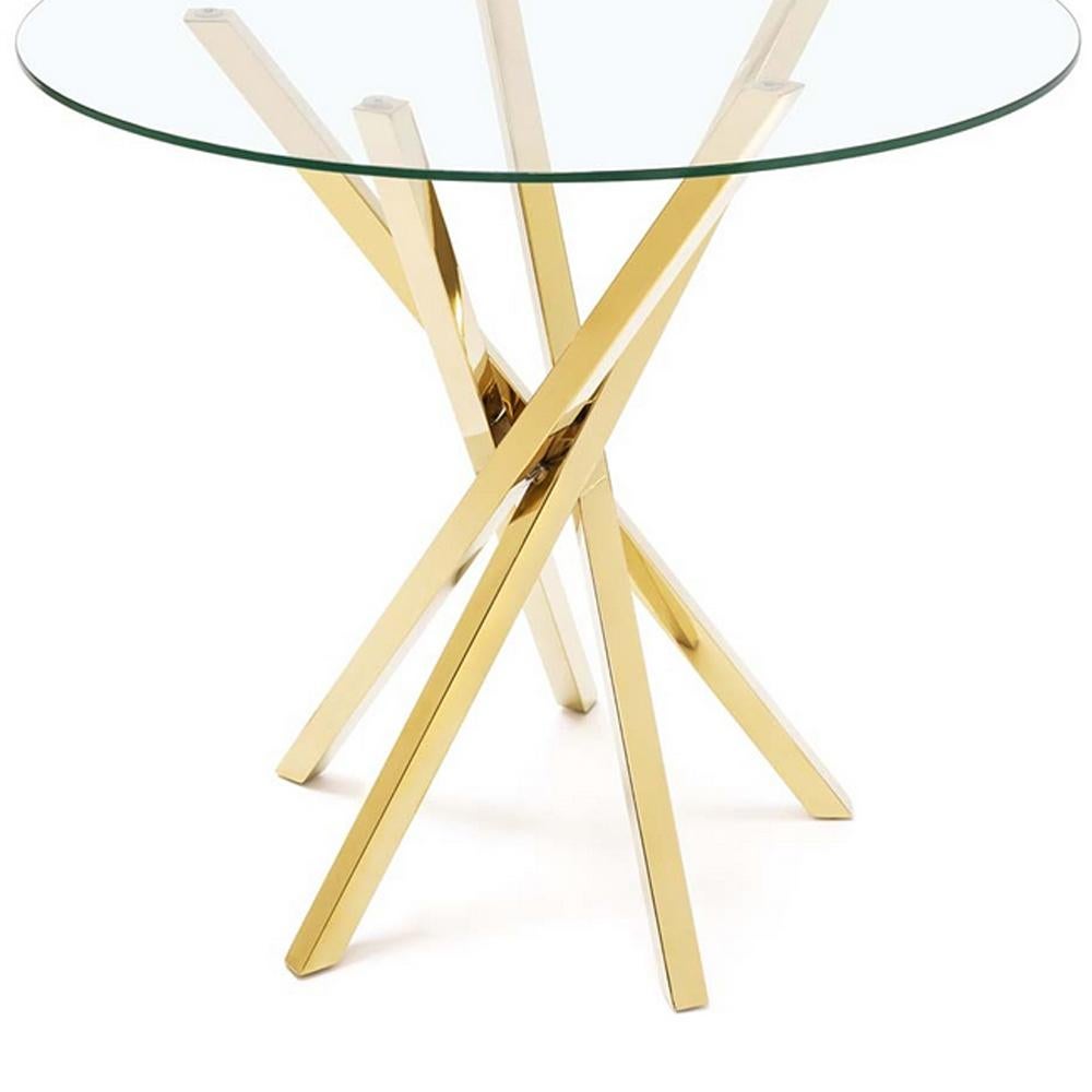 Italian Eclipse Side Table in Gold Finish For Sale