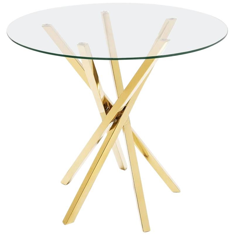 Eclipse Side Table in Gold Finish For Sale