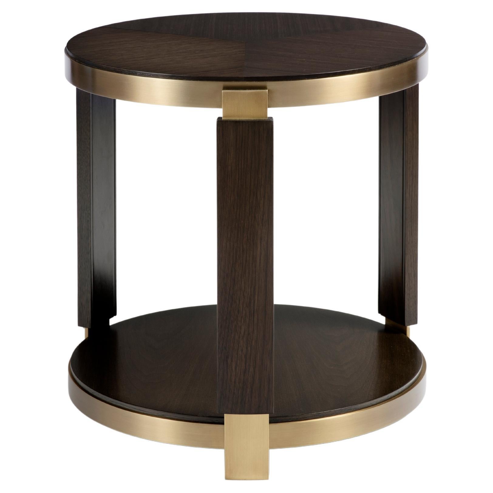 Eclipse Side Table in Wood and Metal