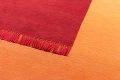 Eclipse Square, Rug and Wall Tapestry Nepal Highland Wool and Cotton Red