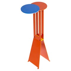 Eclipse Table - Moderner pulverbeschichteter Stahl-Cocktailtisch in Orange und Blau