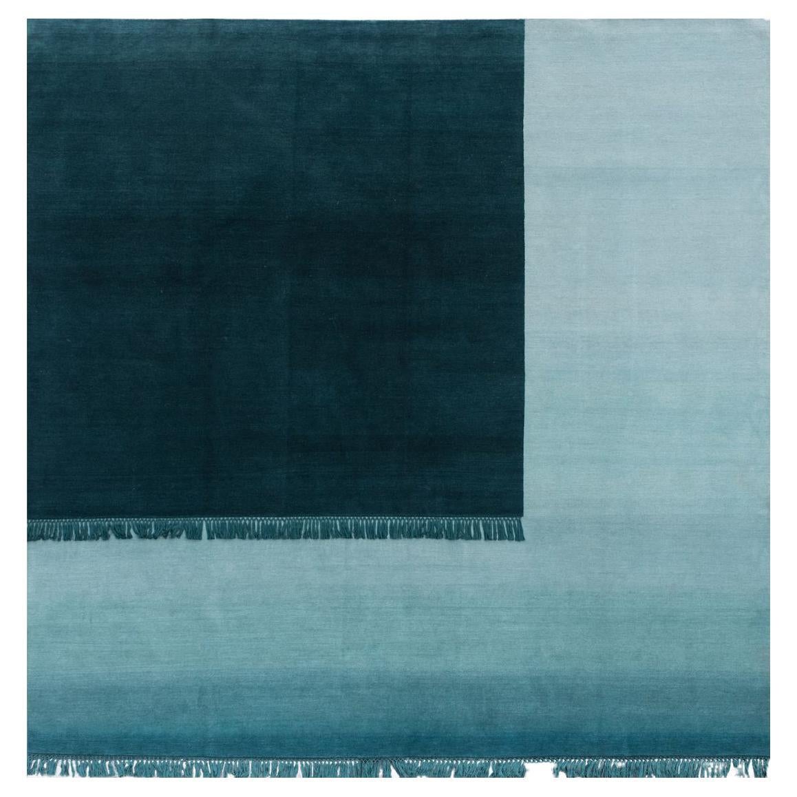 Eclipse Uranus, Rug and Wall Tapestry Nepal Highland Wool and Cotton Green