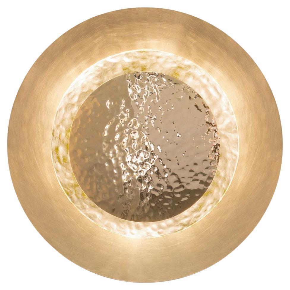 Eclipse Wall Sconce Handmade With Gold Plated Hammered Brass