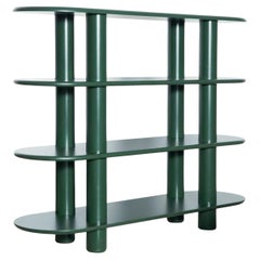 Scaffale Eclipso a 4 ripiani in MDF laccato satinato verde e alluminio di Jaime Hayon