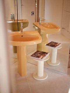 Eclipso Side Table in Oxide Red Veneered MDF & Recycled Aluminum by Jaime Hayon