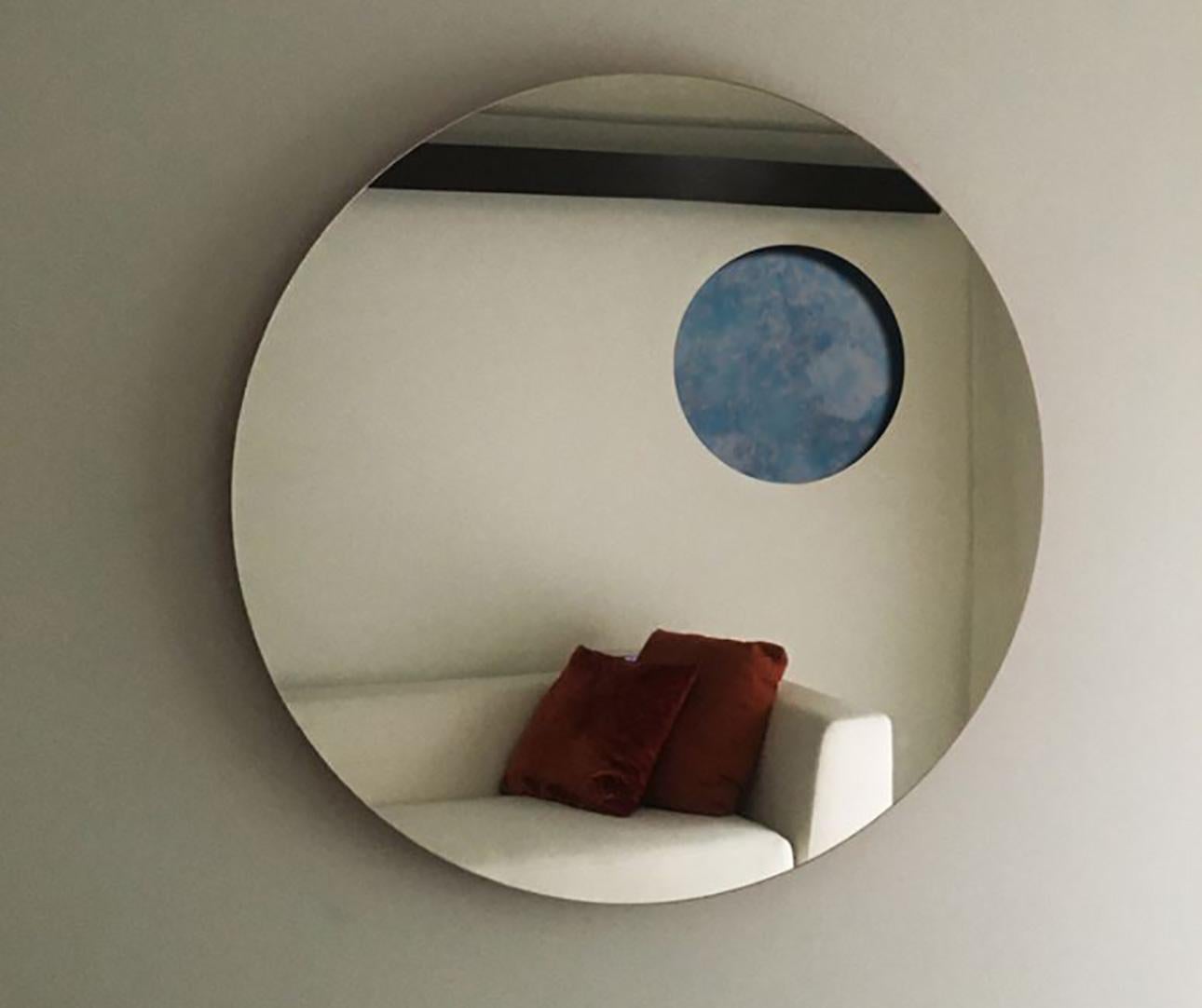 Glass Eclisse and Transito, the Round Wall Mirrors That Play with Space For Sale