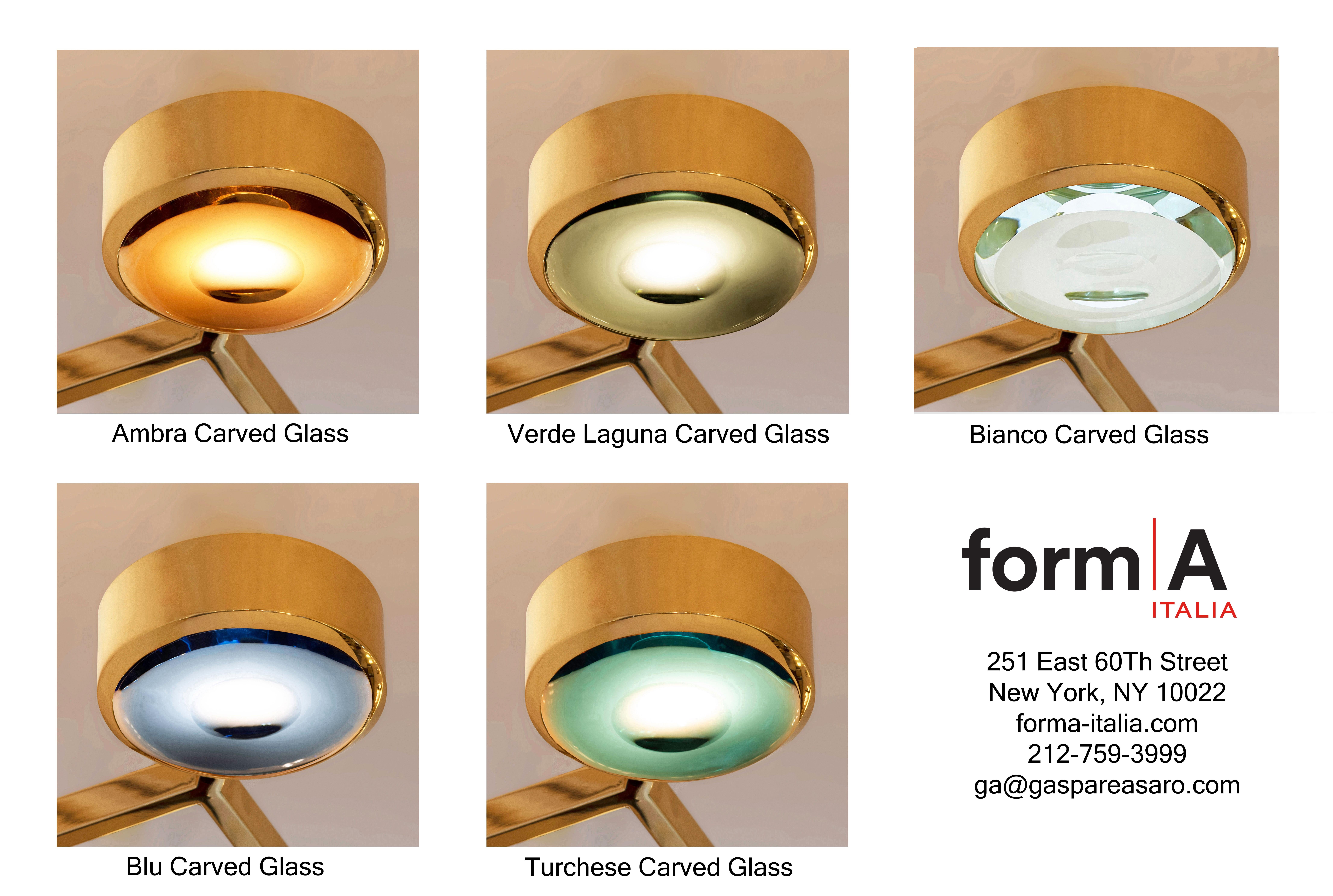 Contemporary Eclissi Ceiling Light by Gaspare Asaro -Carved Glass Version For Sale