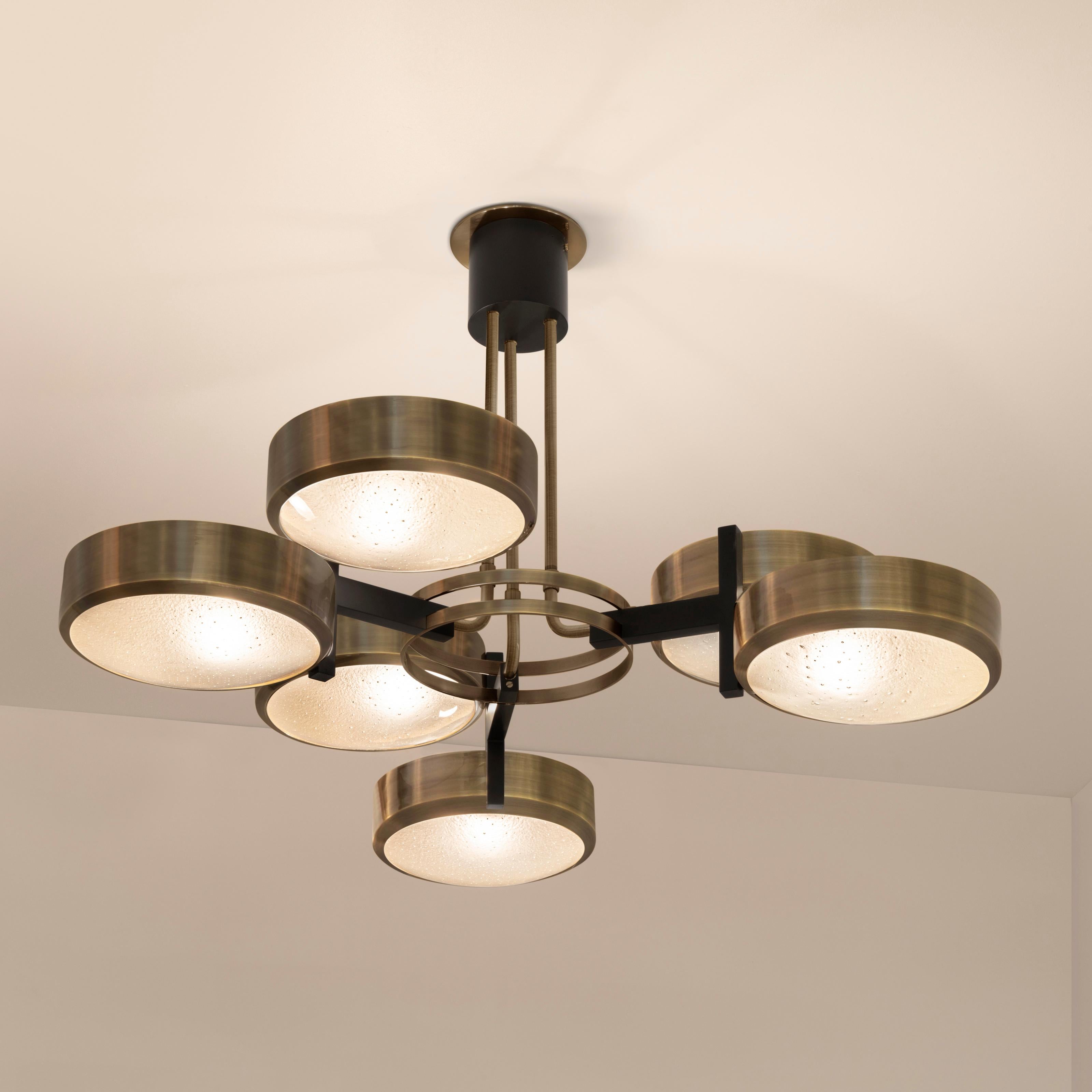 Modern Eclissi Ceiling Light by Gaspare Asaro - Bronze Finish Murano Glass Version For Sale
