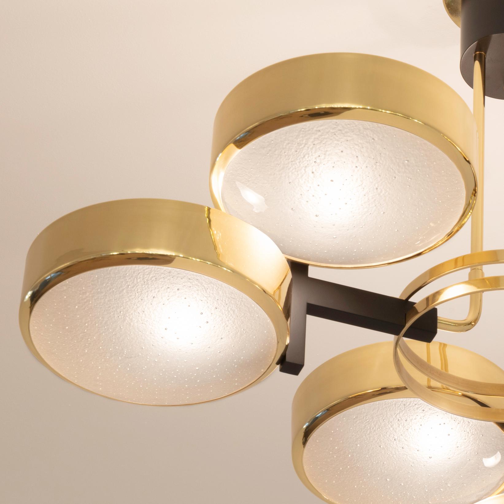 Contemporary Eclissi Ceiling Light by Gaspare Asaro - Bronze Finish Murano Glass Version For Sale