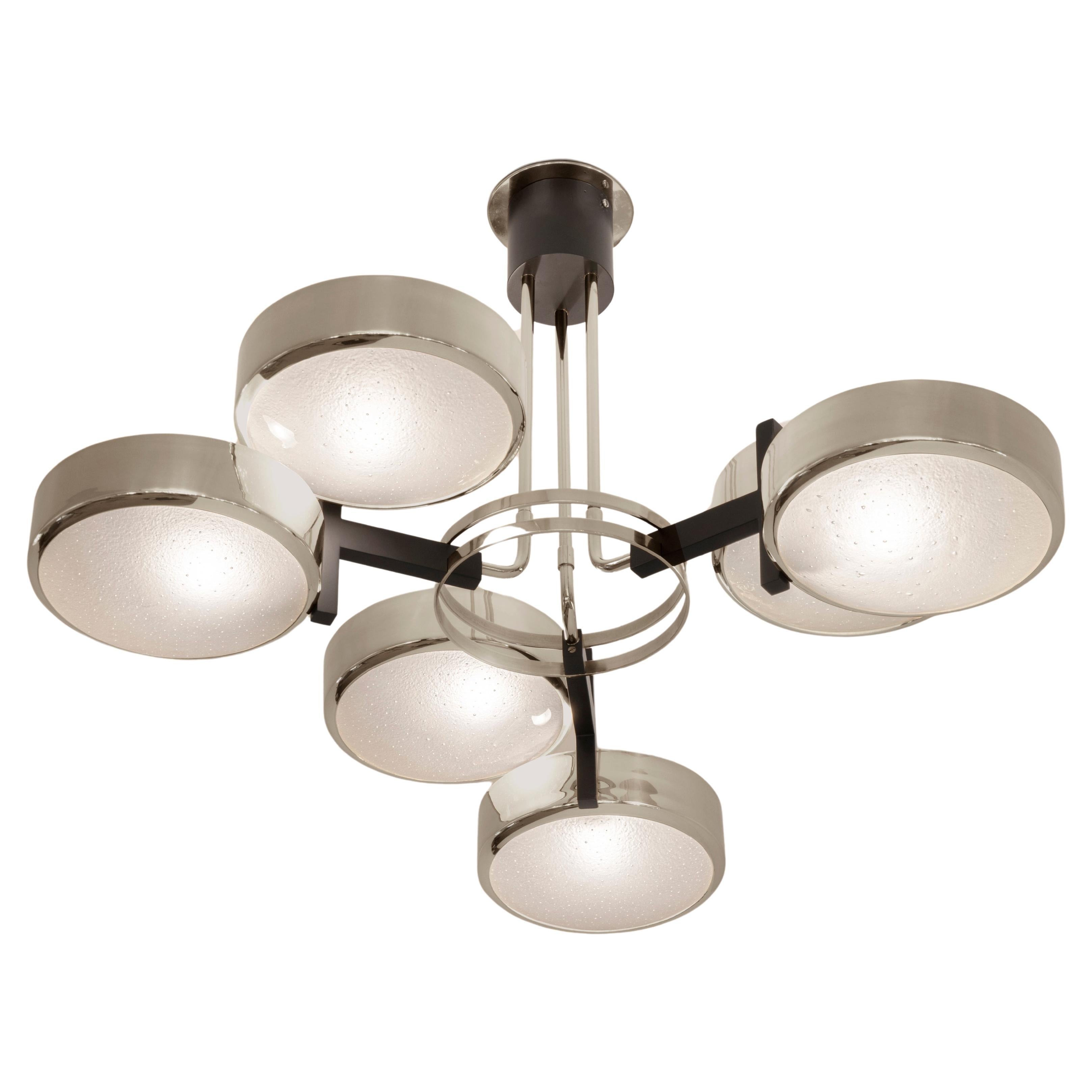 Eclissi Ceiling Light by Gaspare Asaro-Polished Nickel and Black Finish For Sale