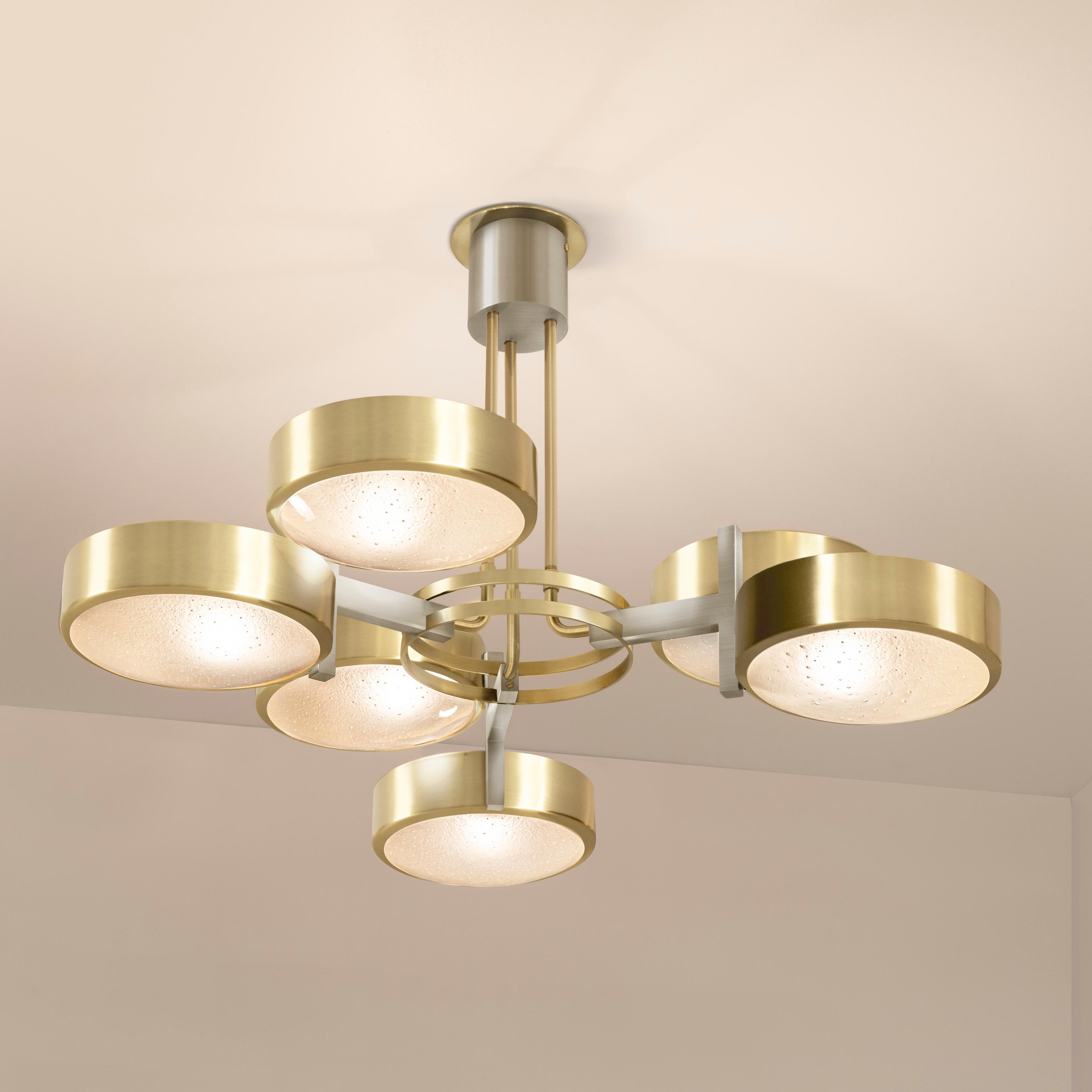 Modern Eclissi Ceiling Light by Gaspare Asaro- Satin Brass and Satin Nickel Finish For Sale