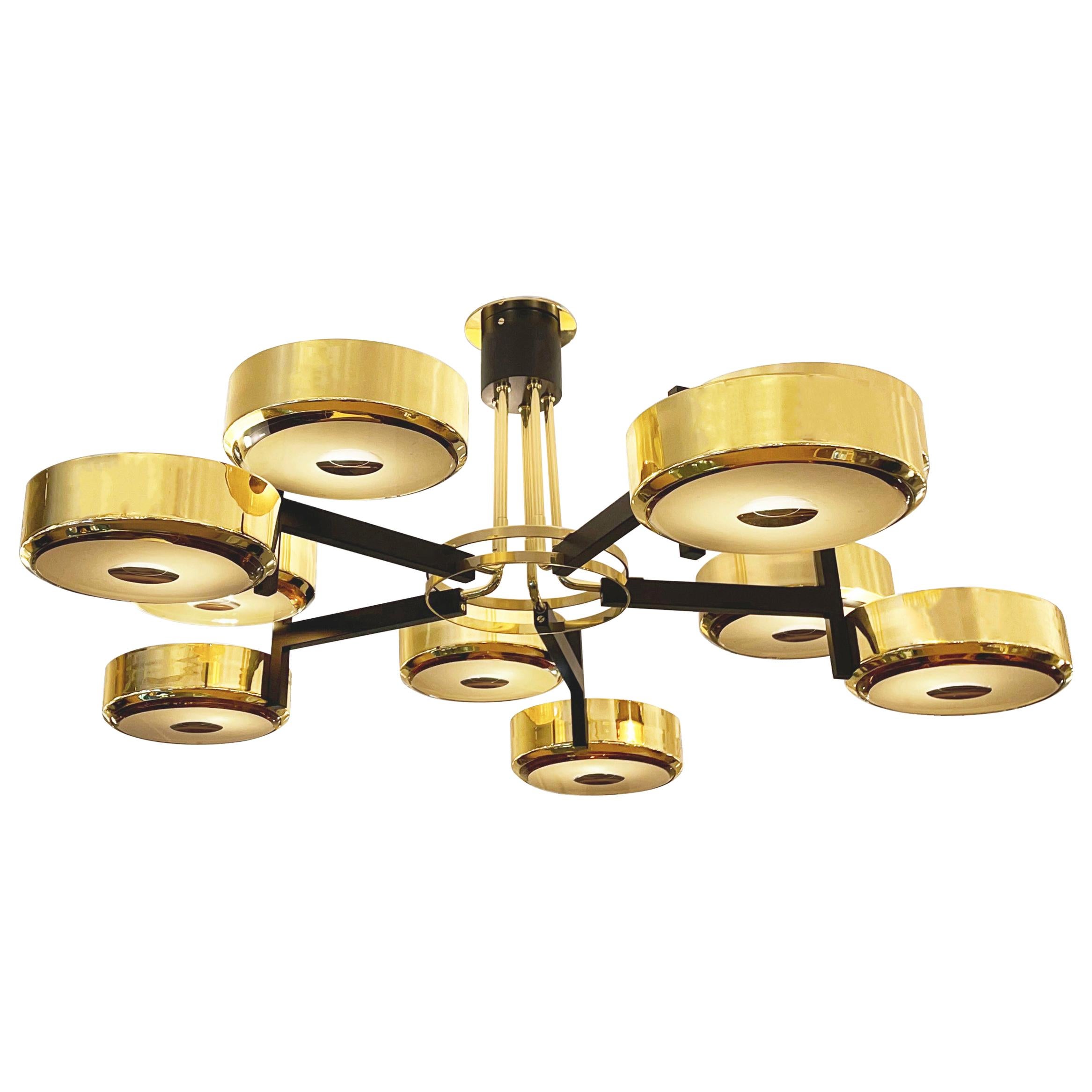 Eclissi Grande Ceiling Light by Gaspare Asaro. Carved Glass Version