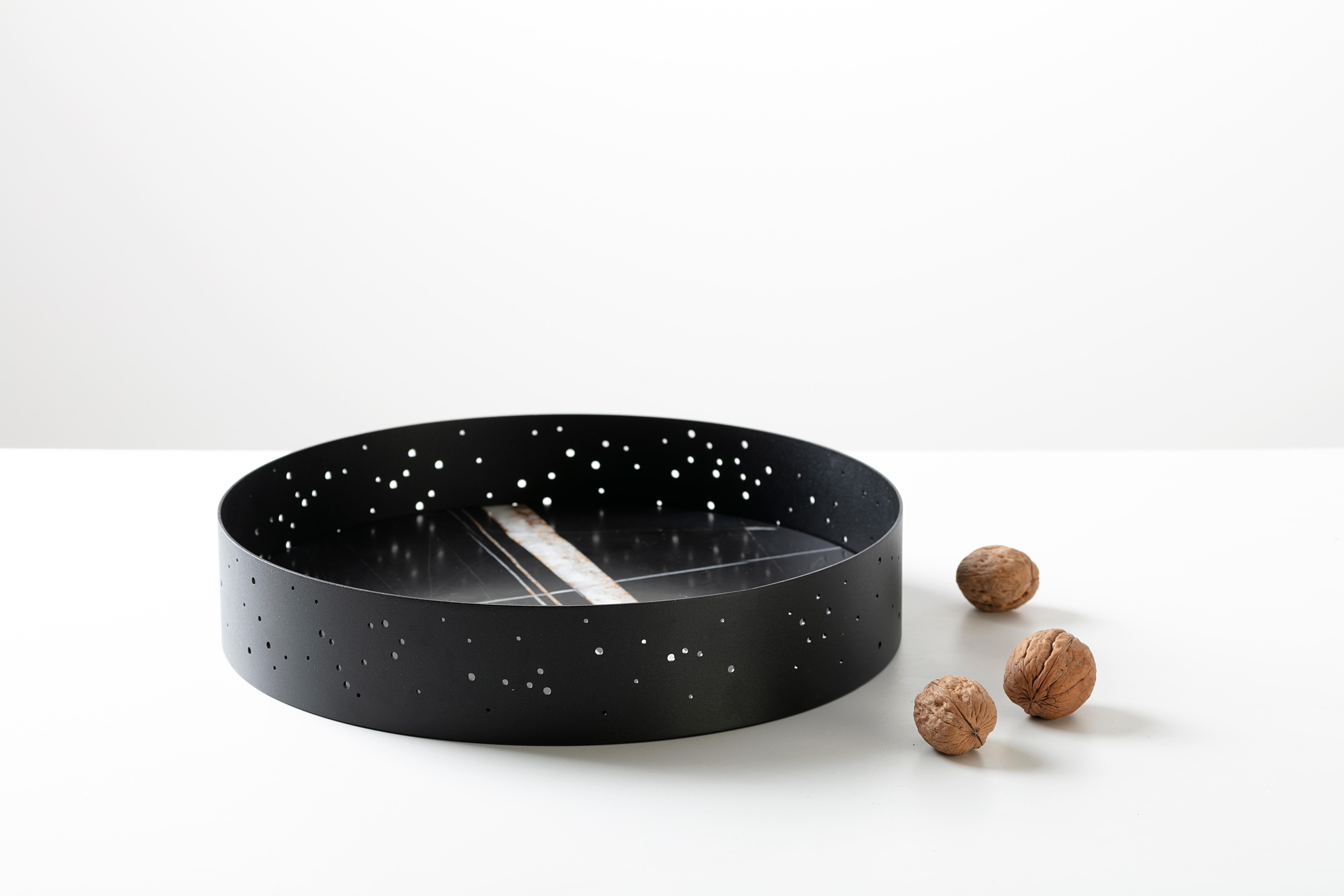 Plateau et centre de table Eclittica Design en marbre Blanco Namibia par Stella Orlandino en vente 6
