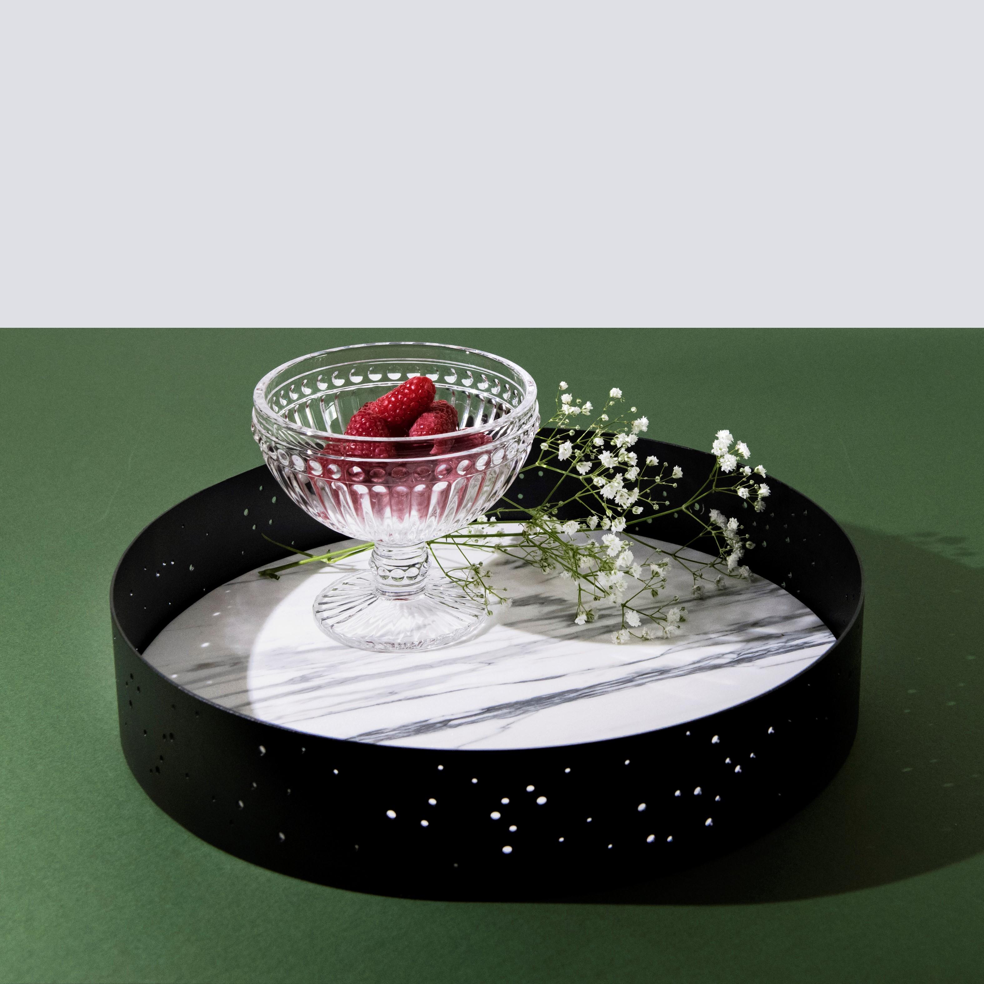 italien Plateau et centre de table Eclittica Design en marbre Blanco Namibia par Stella Orlandino en vente