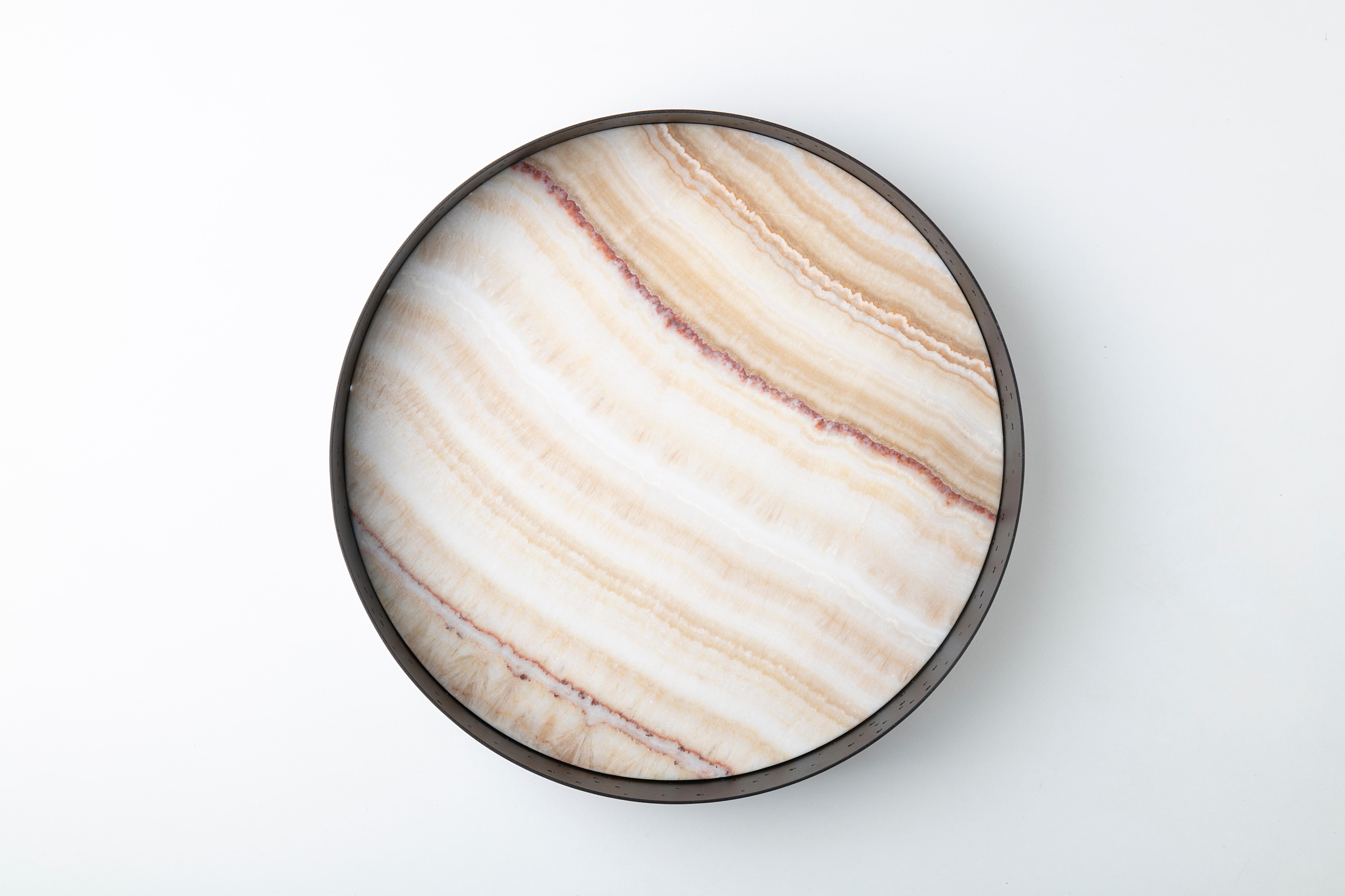 Plateau et centre de table Eclittica Design en marbre Blanco Namibia par Stella Orlandino Neuf - En vente à Geneve, CH