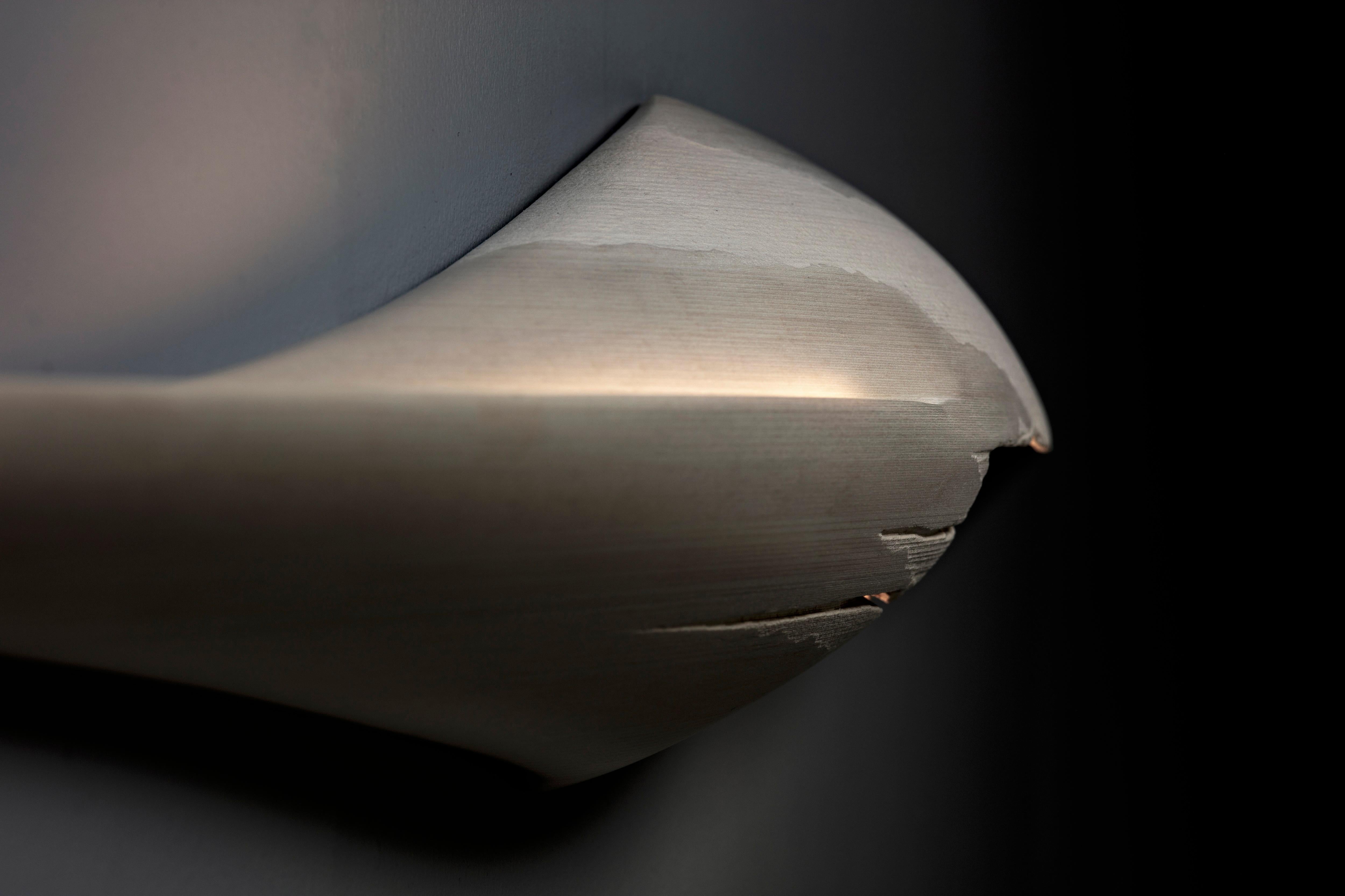 Modern Eclosion Wall-Mounted Luminary Sculpture in Eroded Sycamore by Tor Rothschild For Sale