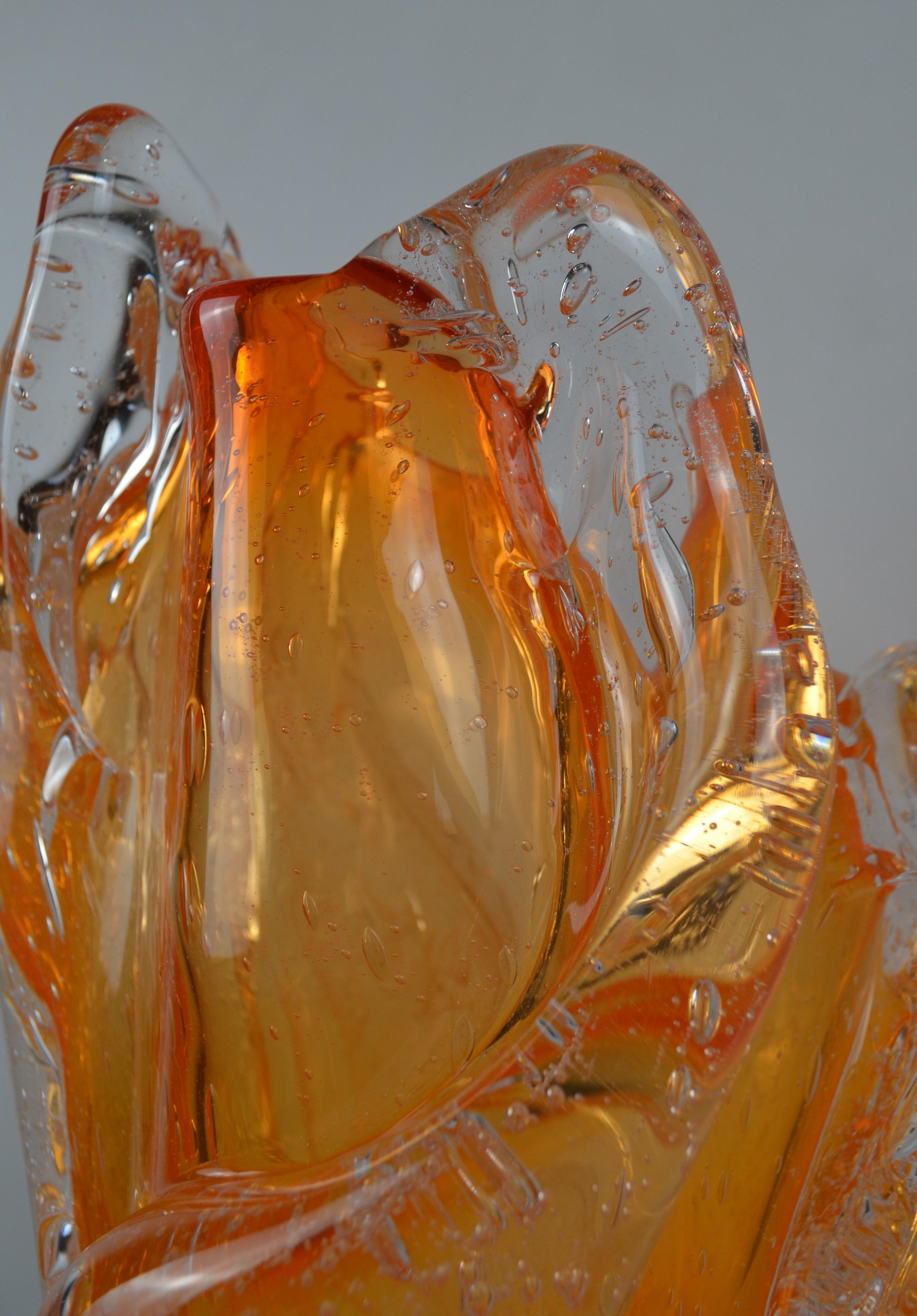 Eco Crystal Vase, Amorphous Collection by BF Glass Studio In Excellent Condition For Sale In Marinha Grande, PT