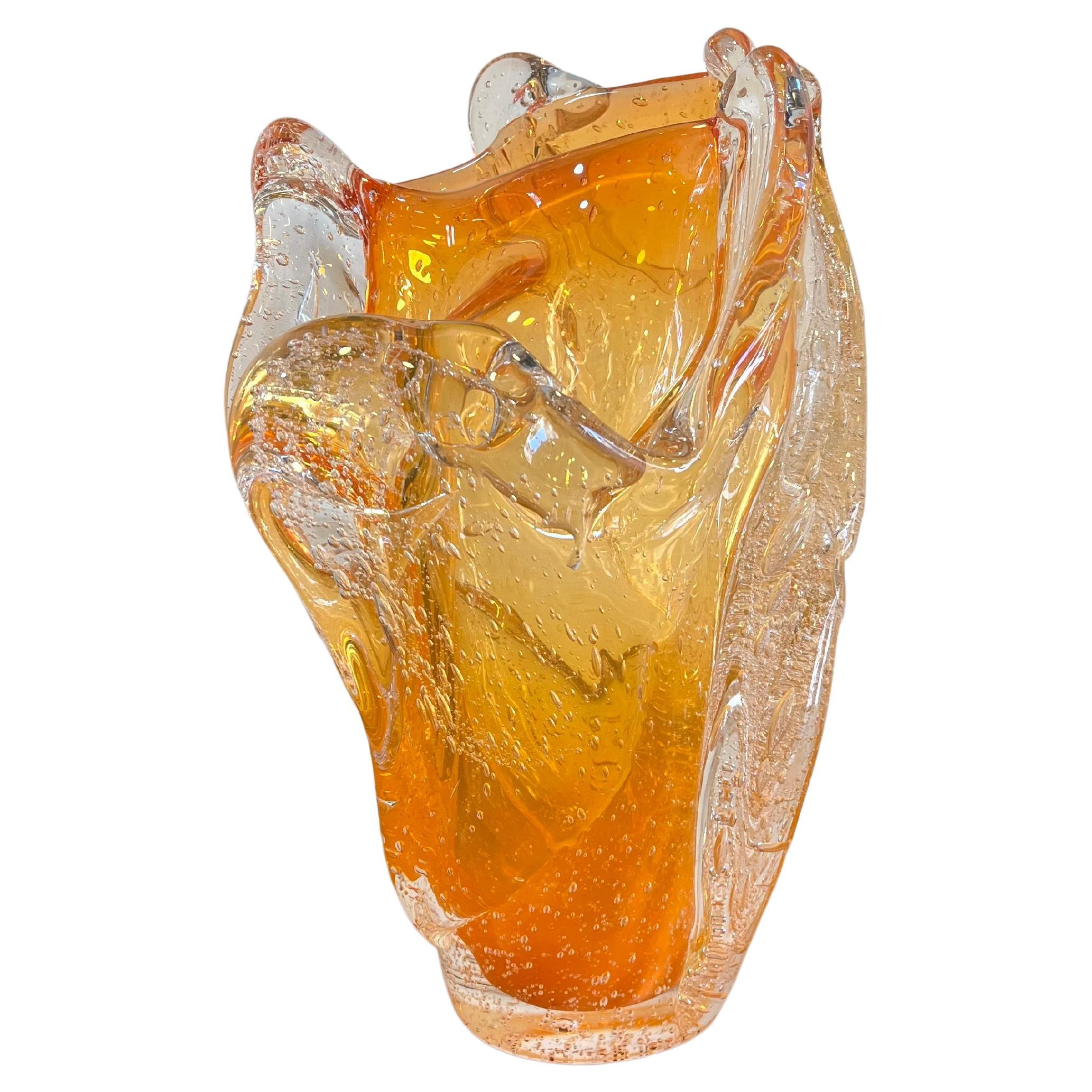 Vaso di cristallo Eco, collezione Amorphous di BF Glass Studio A in vendita