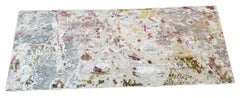 Eco-Friendly Distressed Wool and Silk Abstract Contemporary Runner Rug in Stock