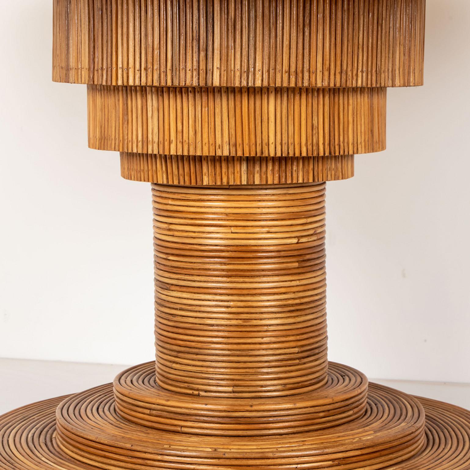 Other Eco-friendly Rattan Pedestal Dining Table By Rene Houben For Sale