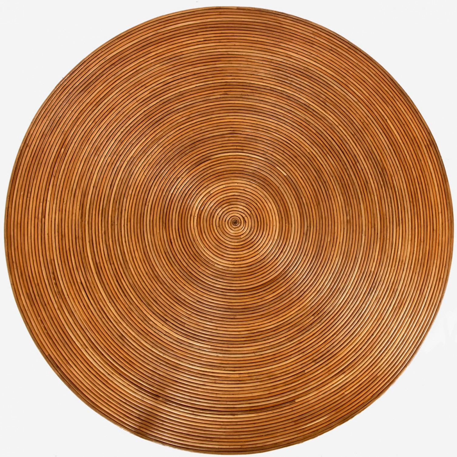 XXIe siècle et contemporain Table de salle à manger à piédestal en rotin écologique par Rene Houben en vente
