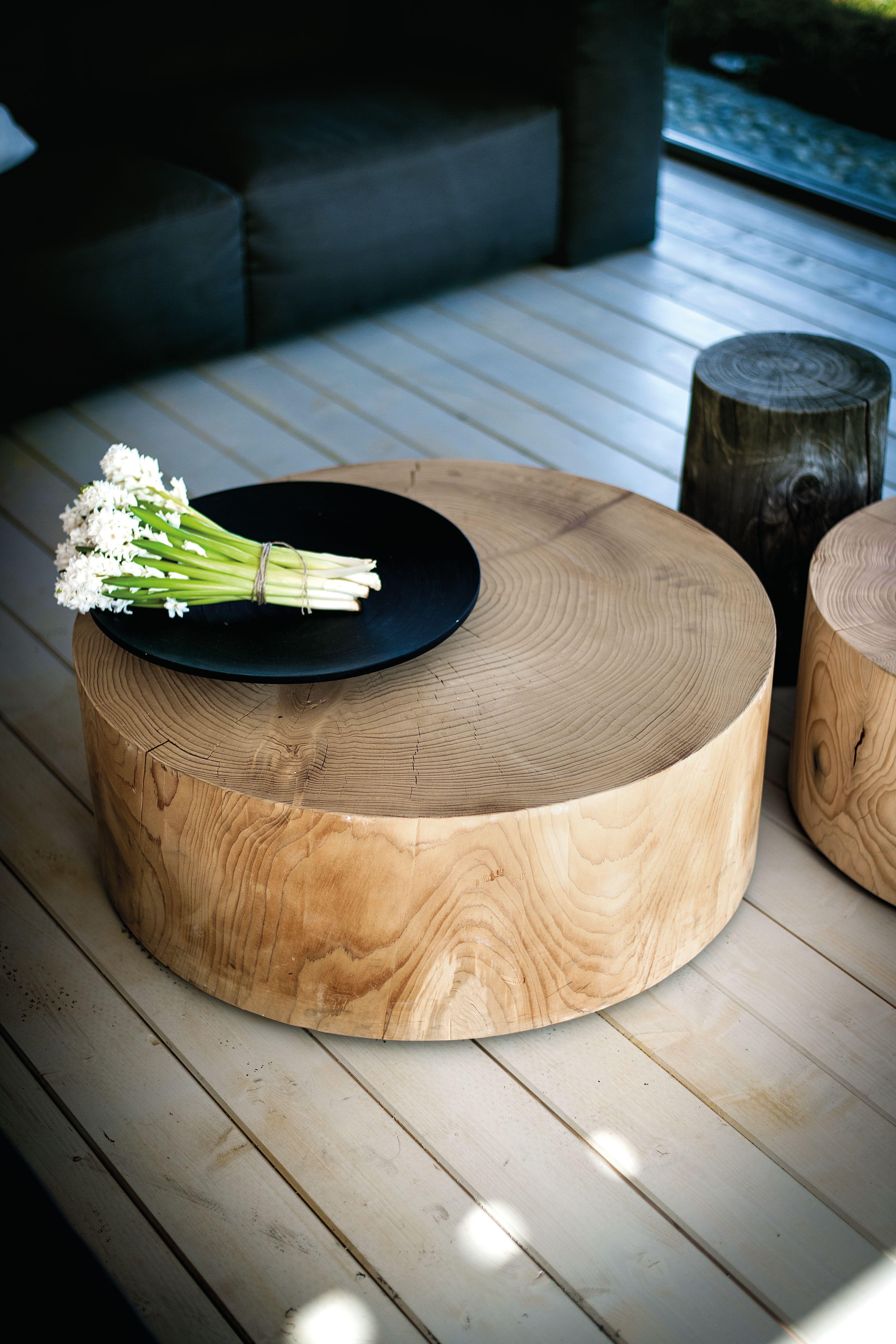 Moderne Petite table Eco C.R.&S. Riva1920 Contemporary Cèdre Naturel Made in Italy en vente