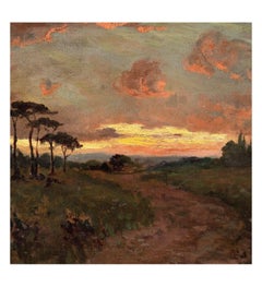 Evening Sky Over A Vast Heath Landscape.
