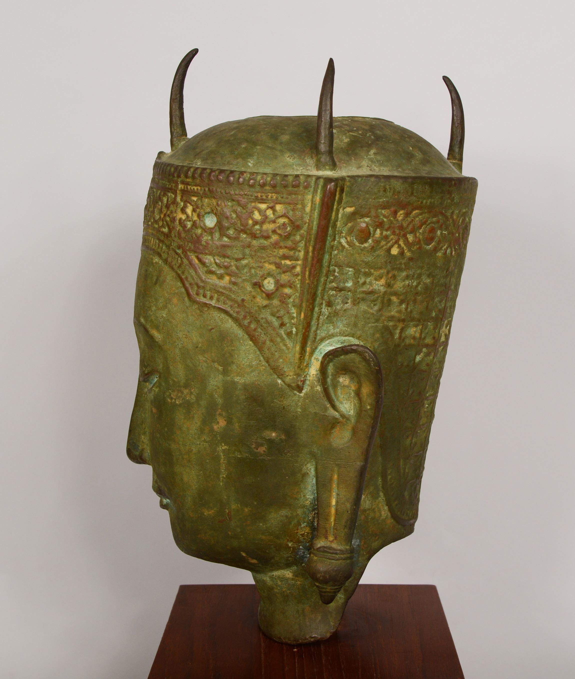 Ecole Professionnelle de Bien Hôa Head of Siam Buddha Head Bronze Sculpture 3