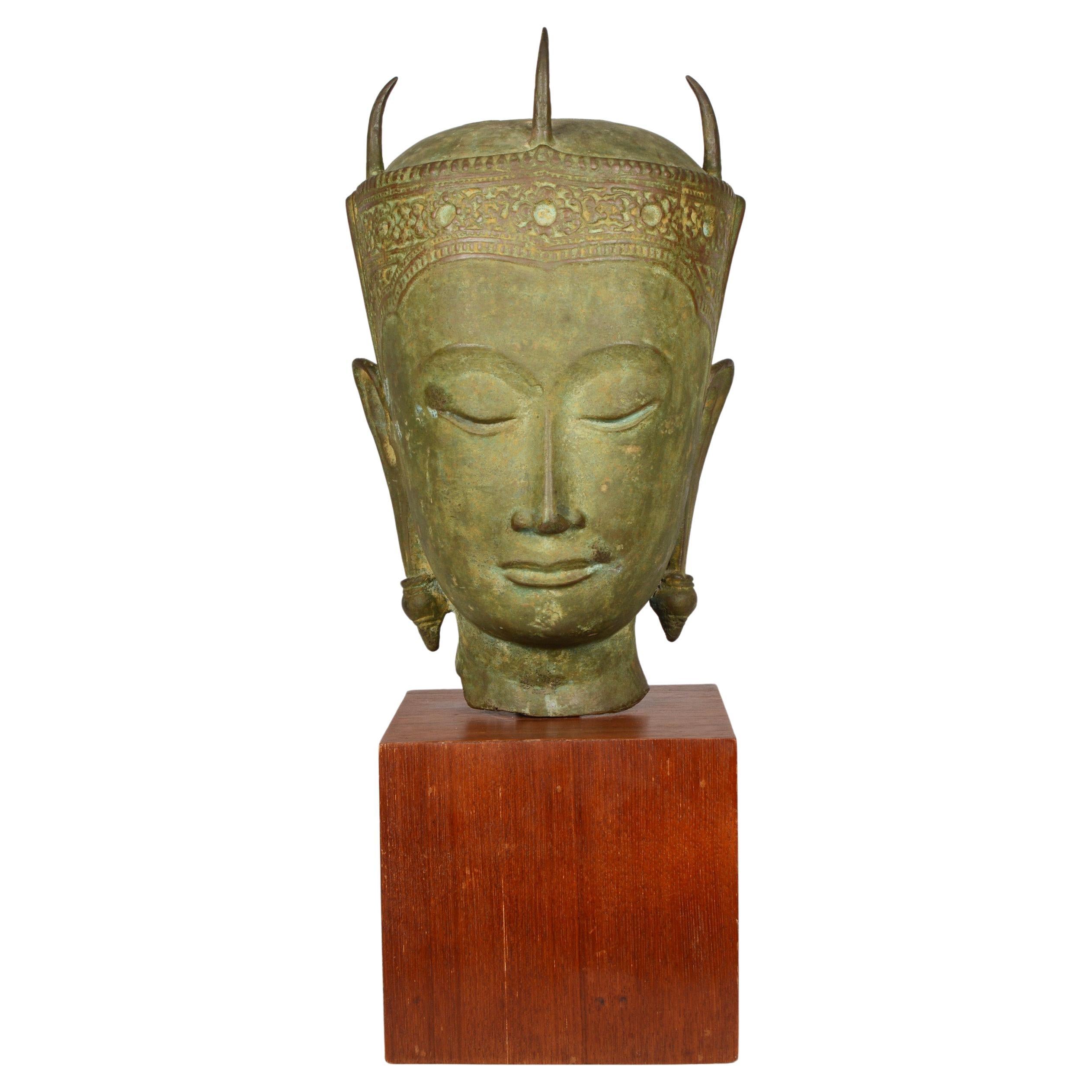 Ecole Professionnelle de Bien Hôa Head of Siam Buddha Head Bronze Sculpture