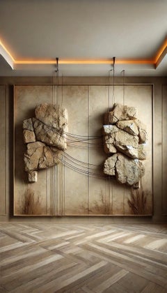 Écon Mural in Basalt Granite & Steel by Andres Monnier